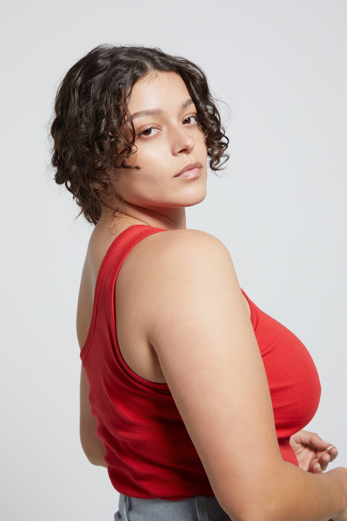 A.BCH A.44 Cherry 1 Shoulder Rib Tank in Organic Cotton