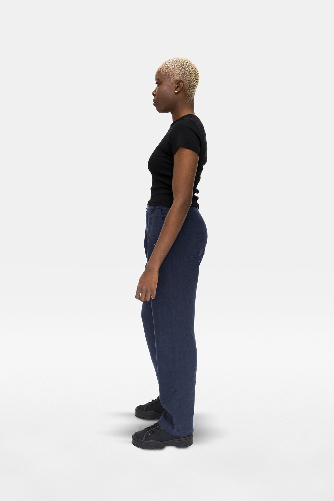 A.BCH A.35 Black Rib T-Shirt in Organic Cotton Rib