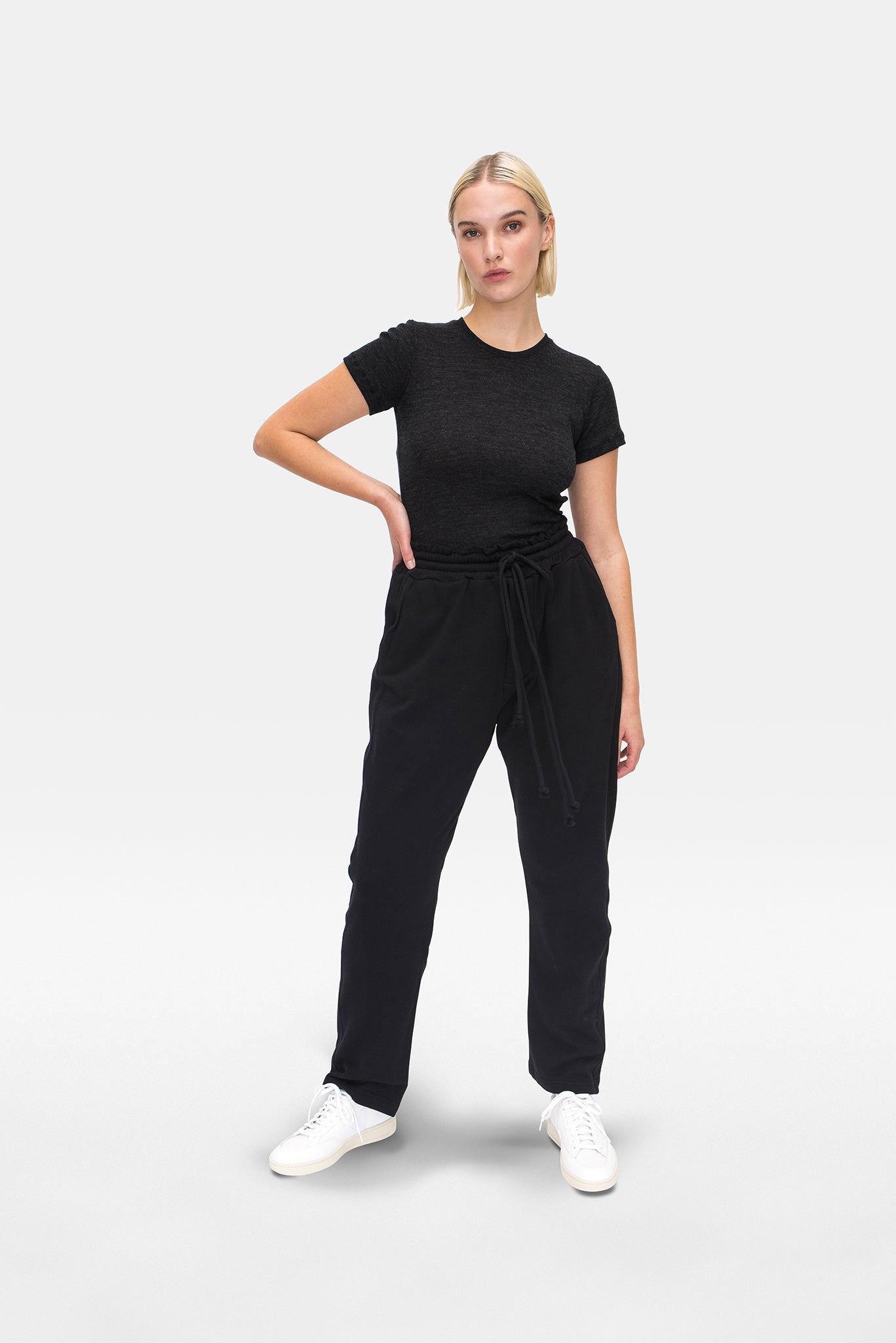 A.BCH A.34 Charcoal Short Sleeve Thermal T-Shirt in Australian Merino