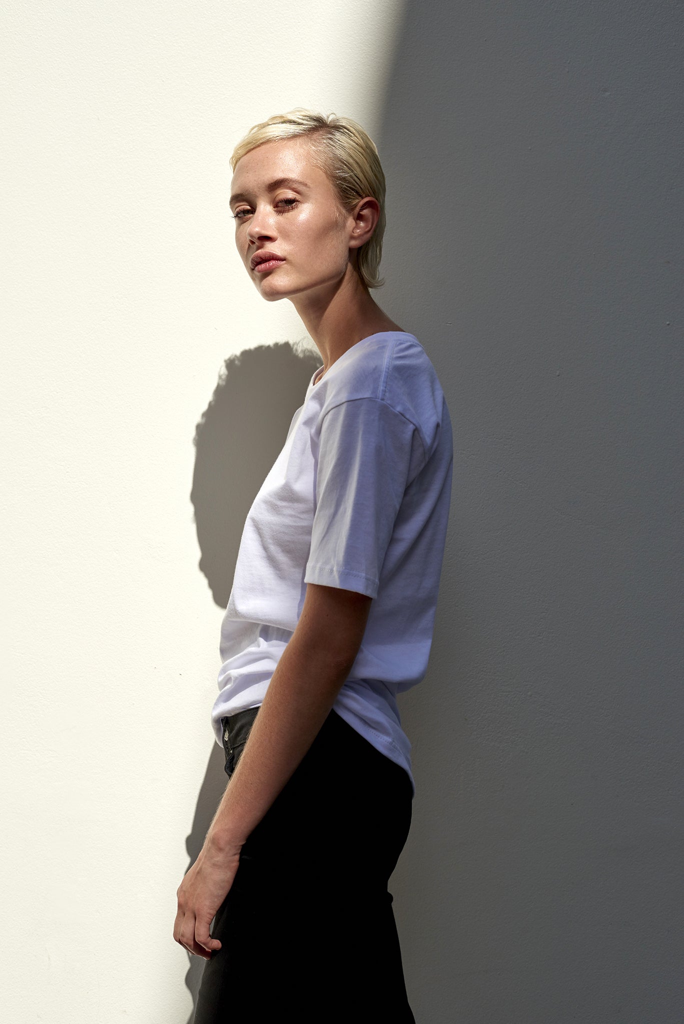 A.BCH A.01 White Longline T-Shirt in Organic Cotton