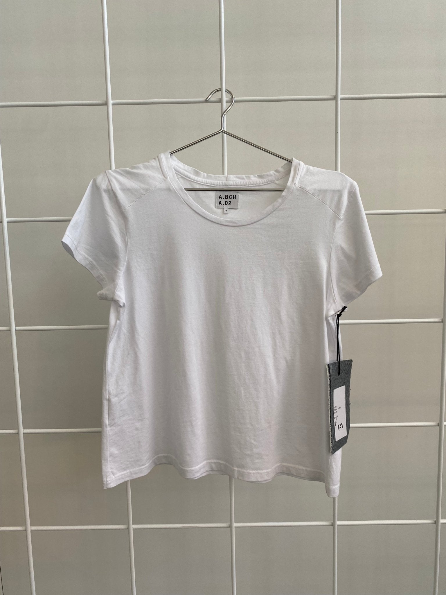 A.BCH A.02 White Fitted T-Shirt in Organic Cotton