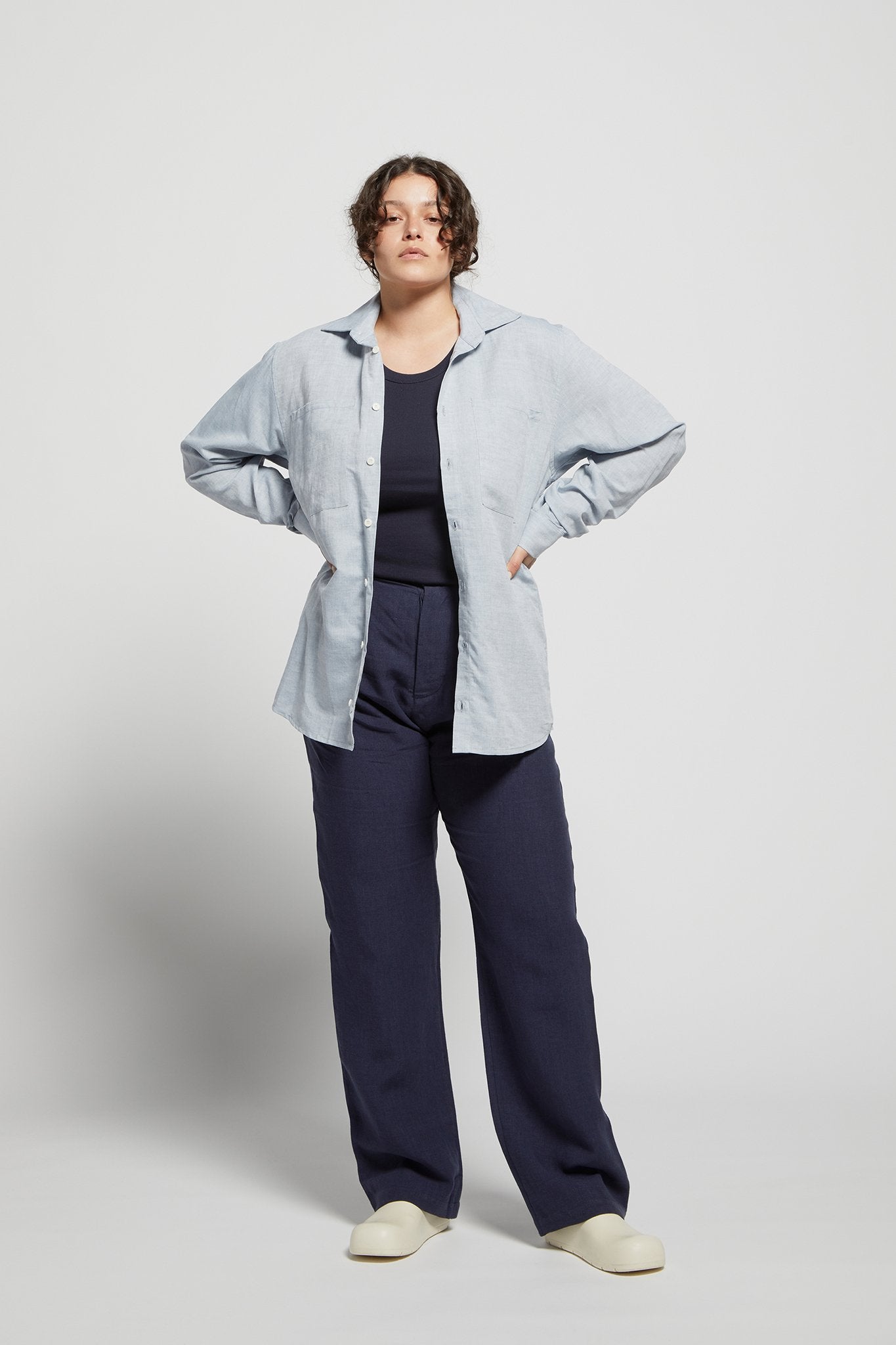 A.BCH A.04 Light Indigo in Hemp Organic Cotton Chambray