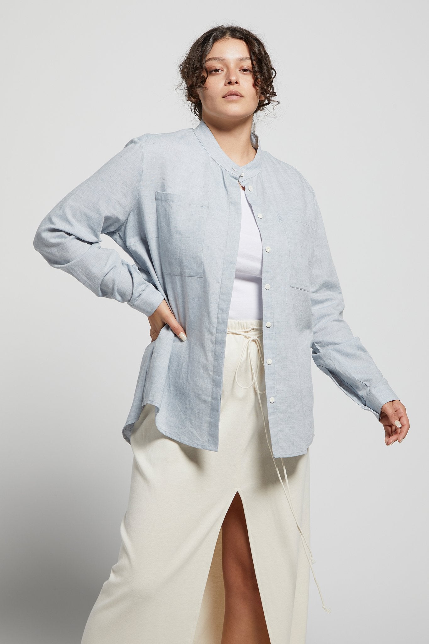 A.BCH A.05 Light Indigo Hemp Organic Cotton Chambray