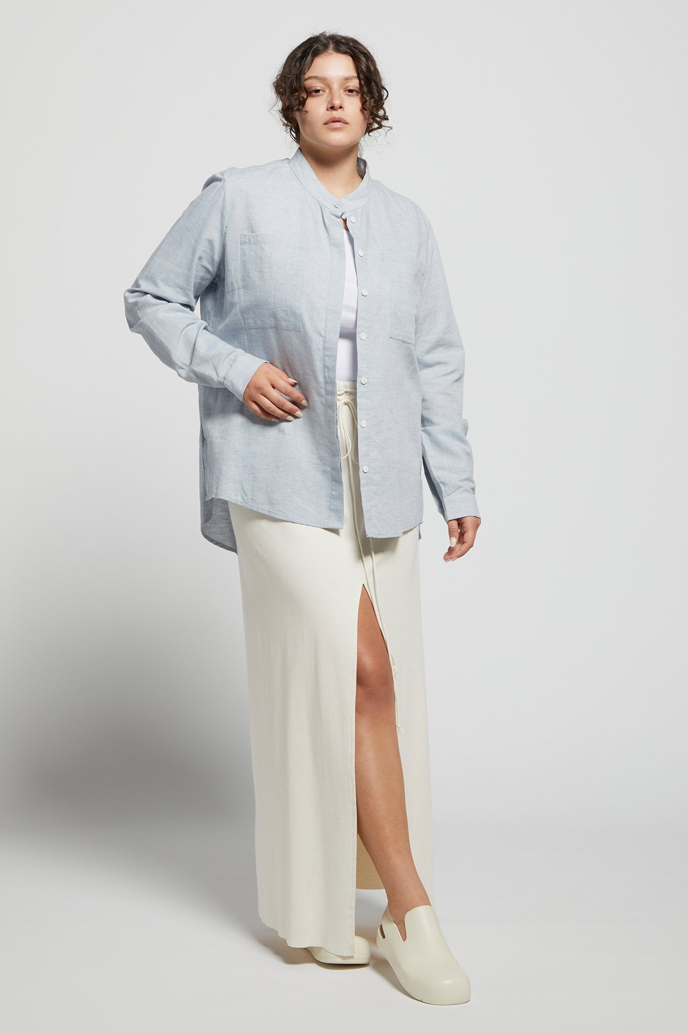 A.BCH A.05 Light Indigo Hemp Organic Cotton Chambray