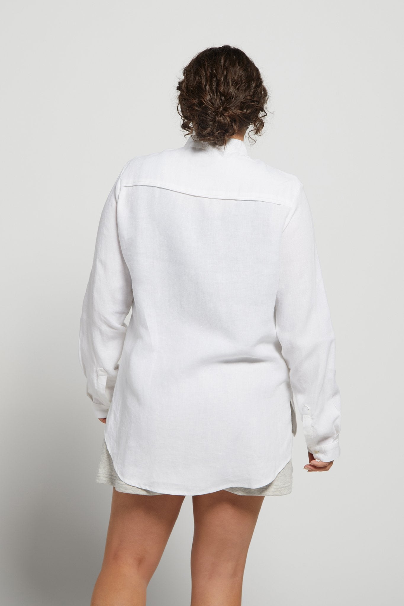 A.BCH A.05 White Button Up Shirt in Organic Linen