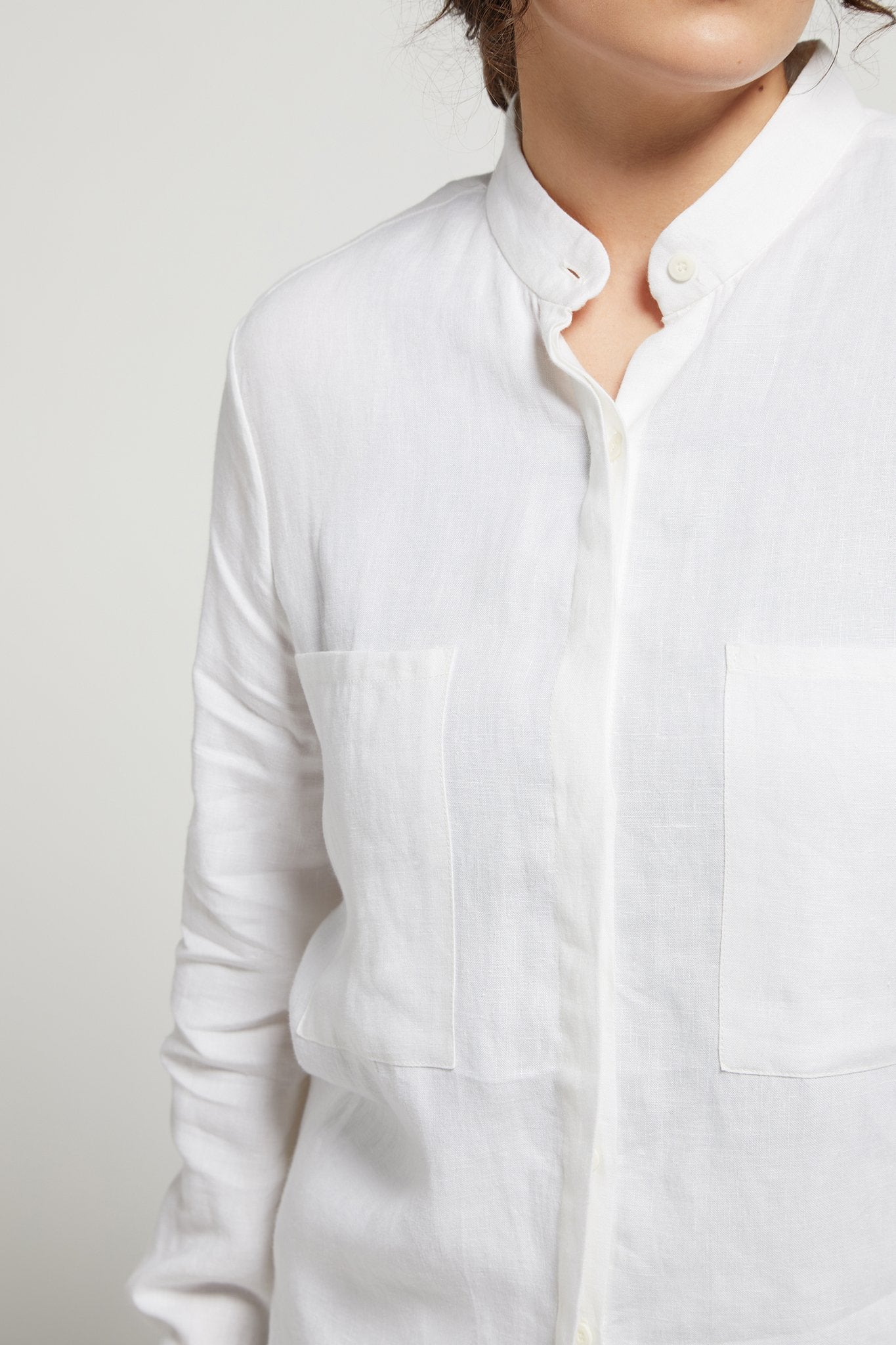 A.BCH A.05 White Button Up Shirt in Organic Linen