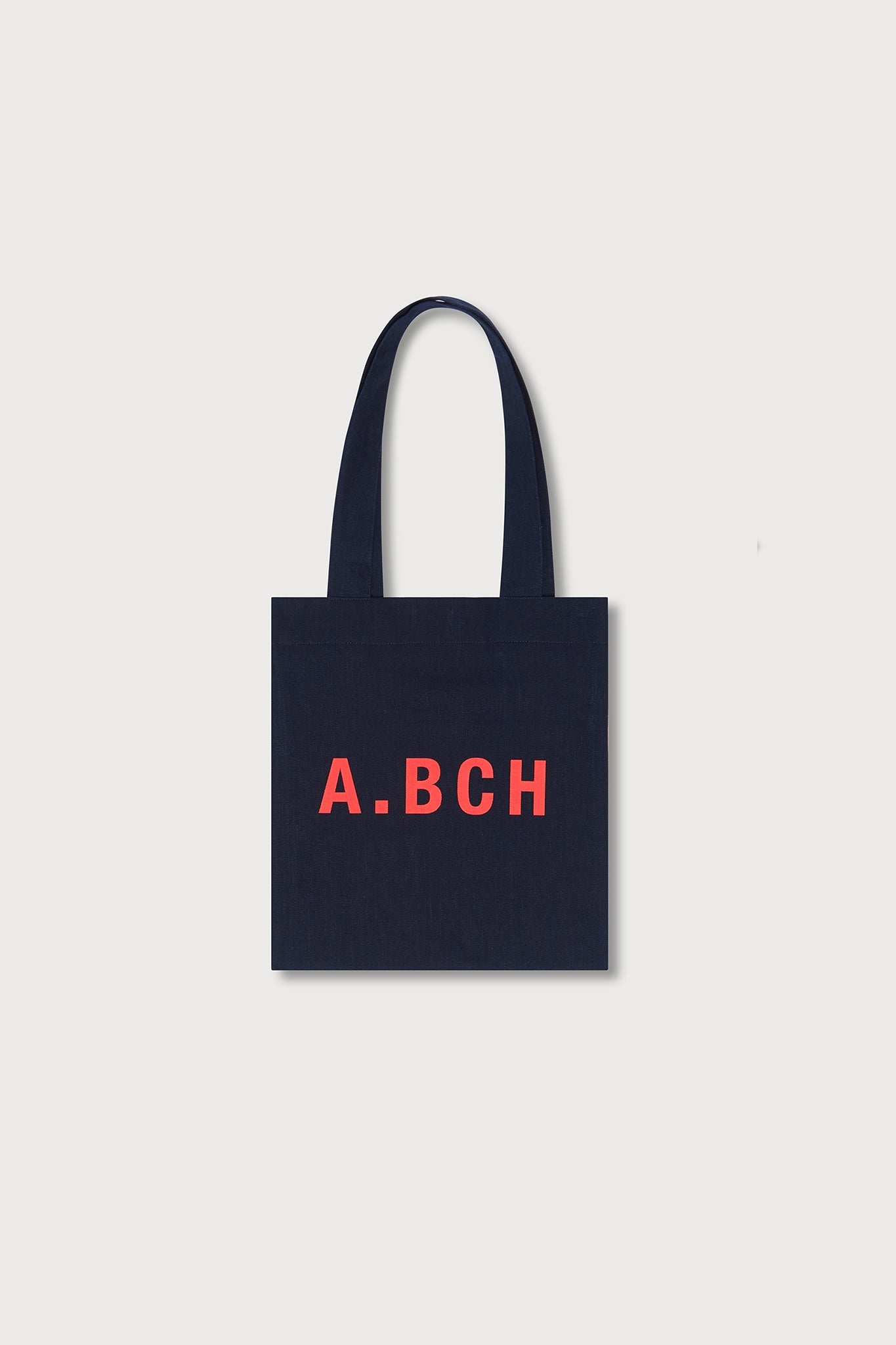 A.BCH A.06 Indigo Raw Denim Tote Bag with Red Print in Organic Cotton