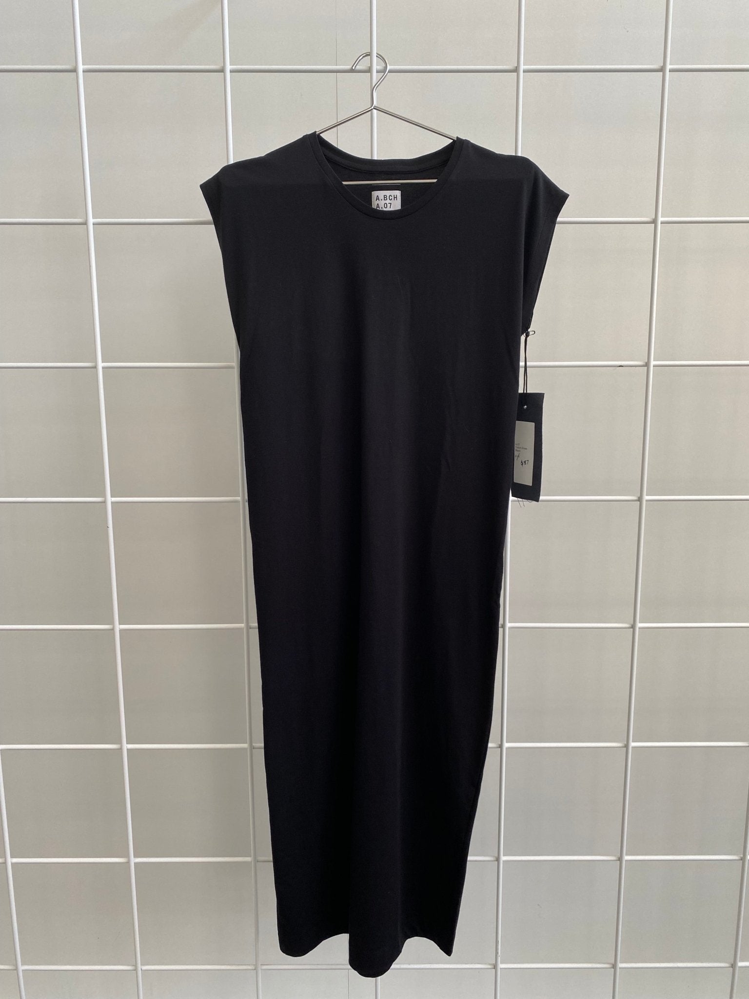 A.BCH A.07 Black T-Shirt Dress in Organic Cotton