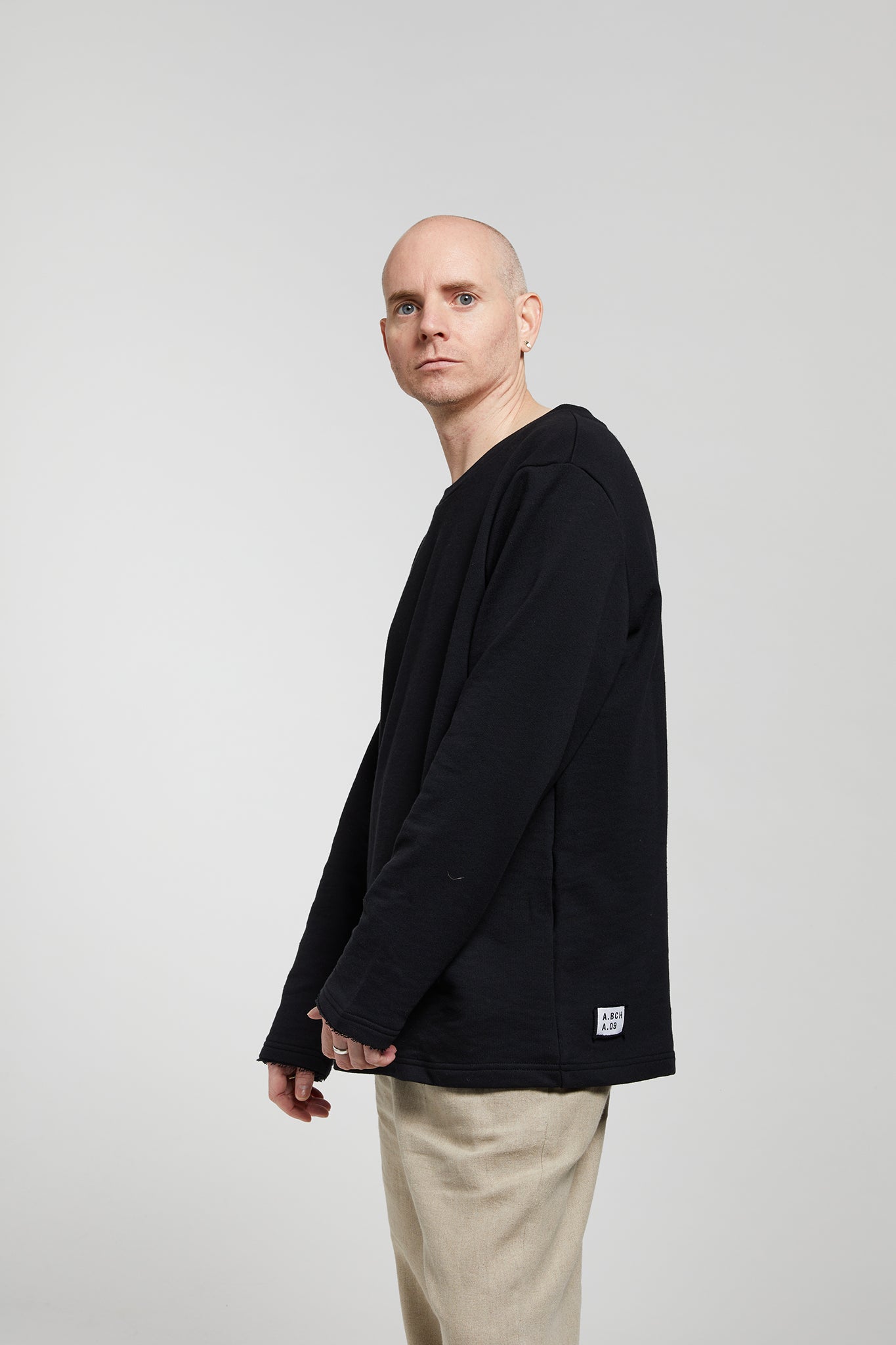 A.BCH A.09 Black Signature Sweater in Organic Cotton