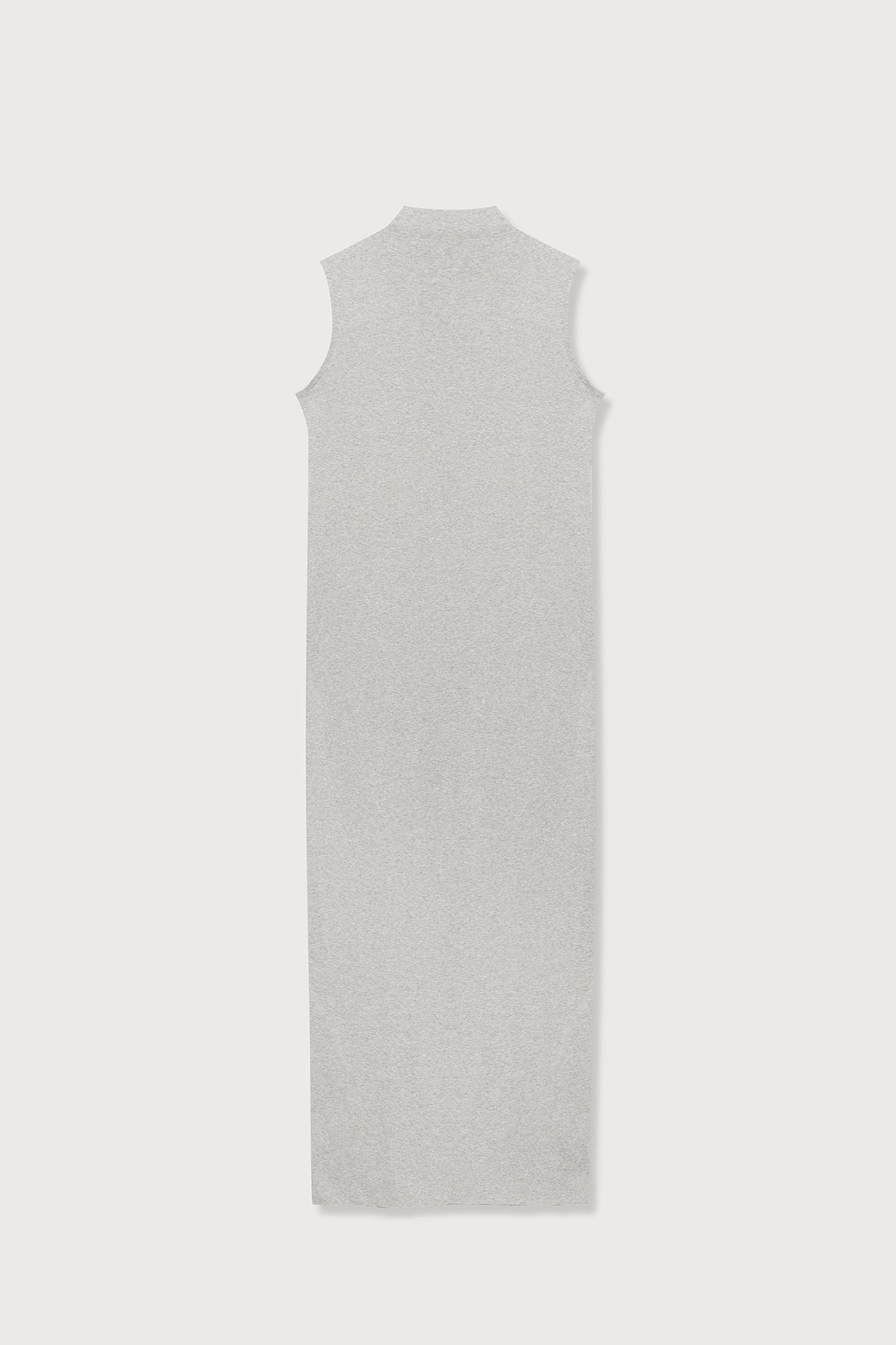 A.BCH A.14 Grey Marle Sleeveless Skivvy Dress in Organic Cotton Rib