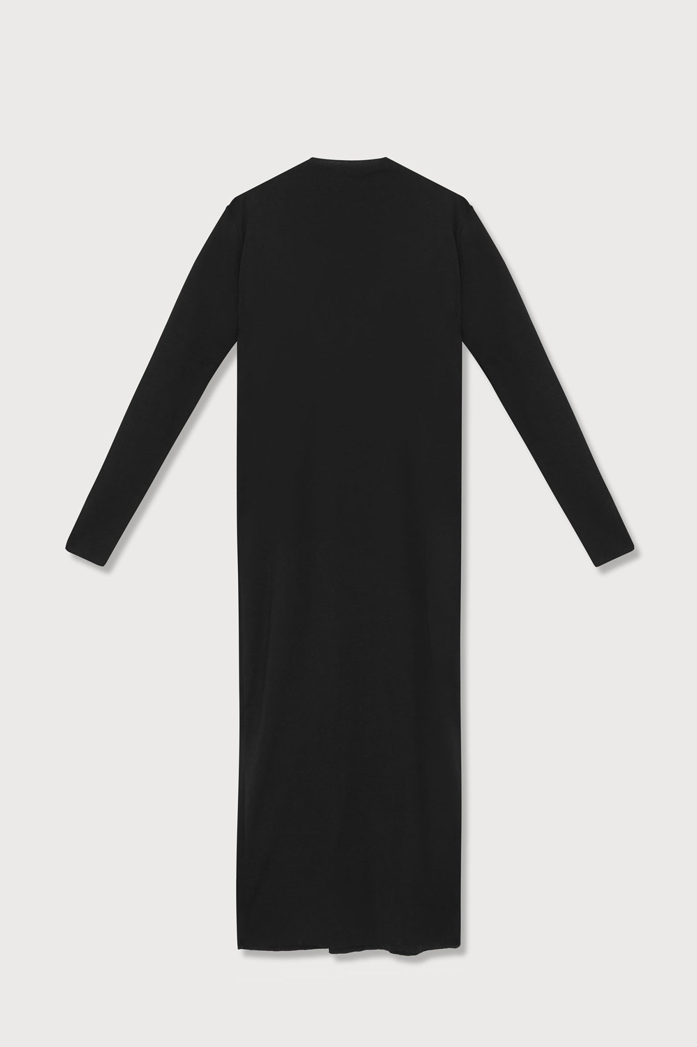 A.BCH A.14 Black Long Sleeve Skivvy Dress in Organic Cotton Rib