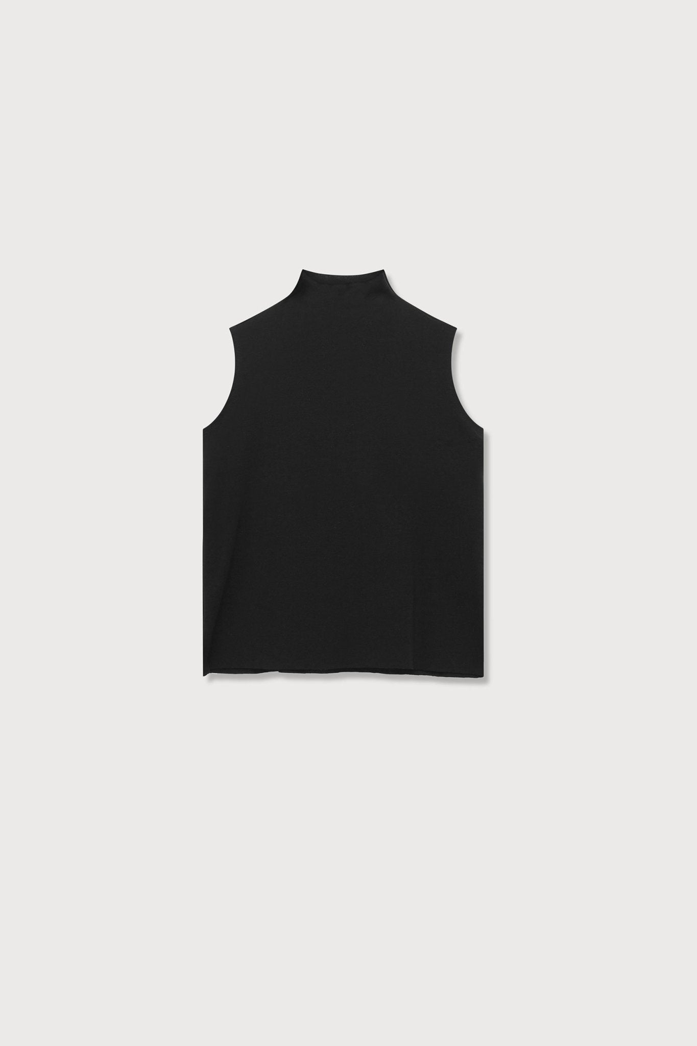 A.BCH A.14 Black Sleeveless Skivvy in Organic Cotton Rib