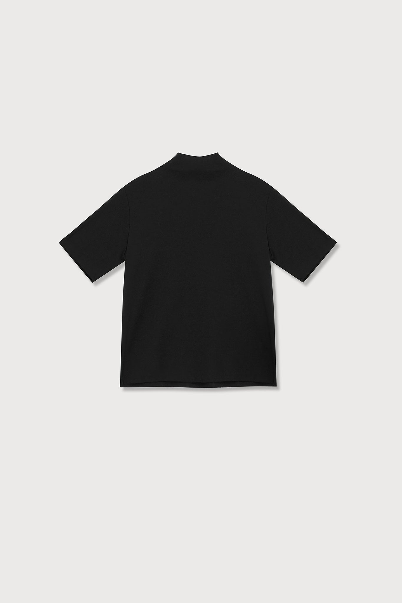 A.BCH A.14 Black Short Sleeve Skivvy in Organic Cotton Rib