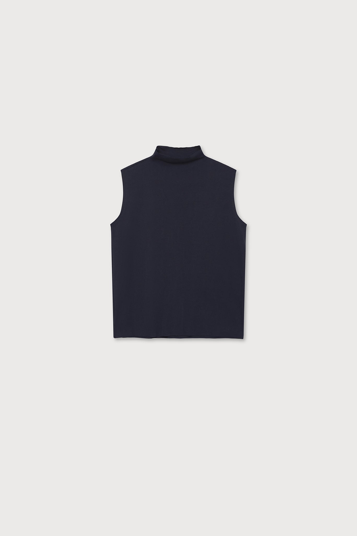 A.BCH A.14 Navy Sleeveless Skivvy in Organic Cotton Rib