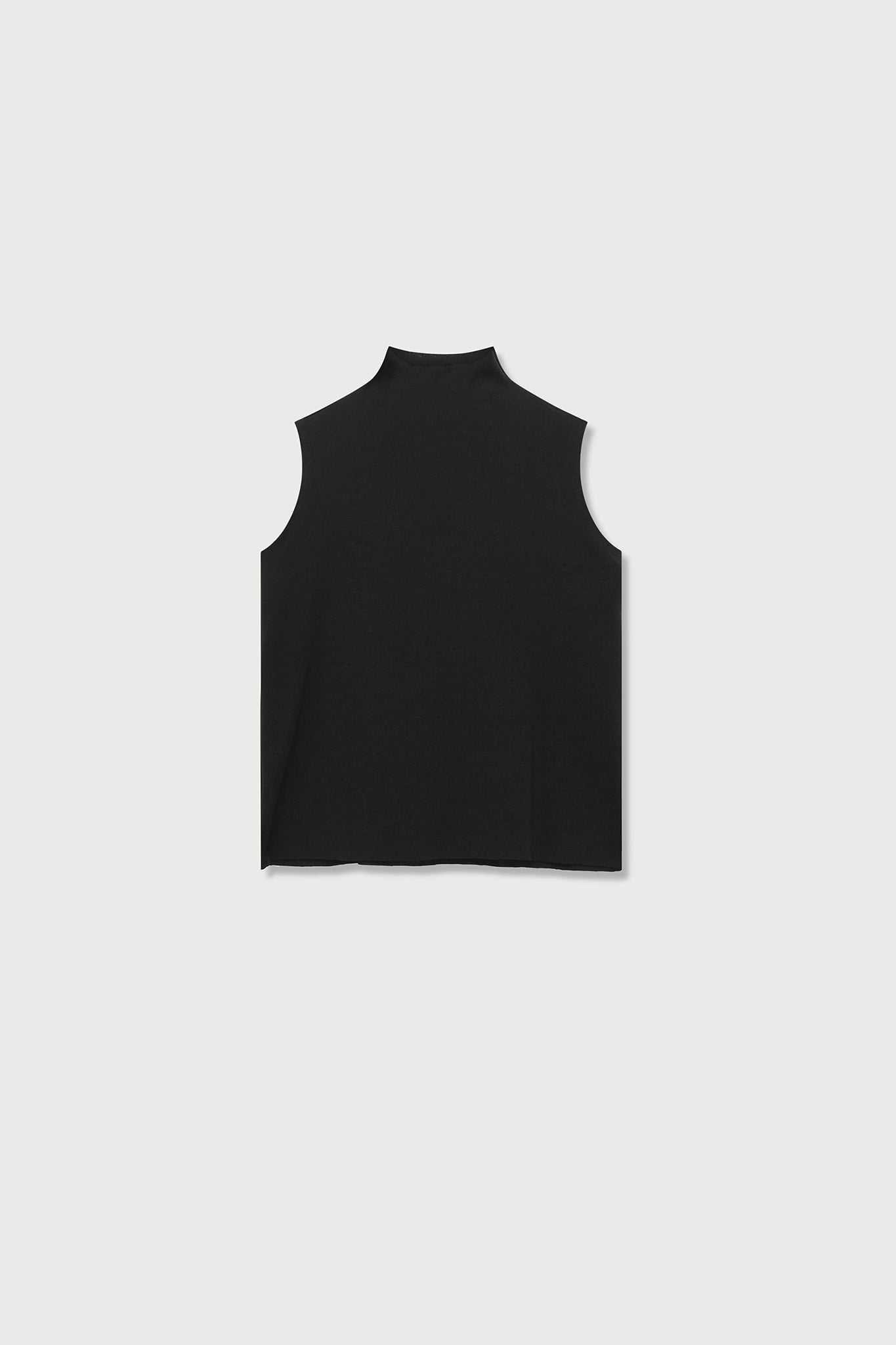A.BCH A.14 Black Sleeveless Skivvy in Organic Cotton Rib
