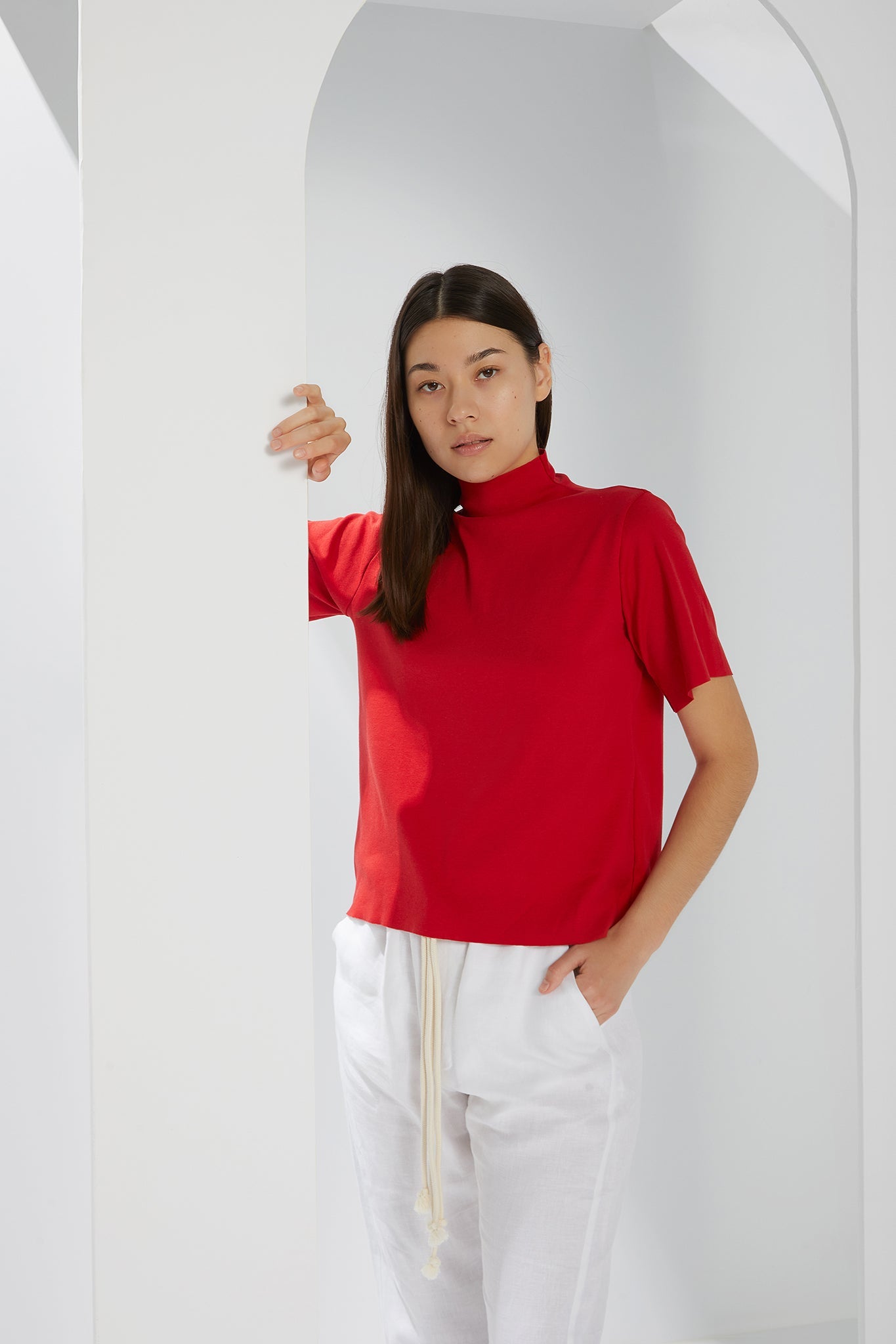A.BCH A.14 Cherry Short Sleeve Skivvy in Organic Cotton