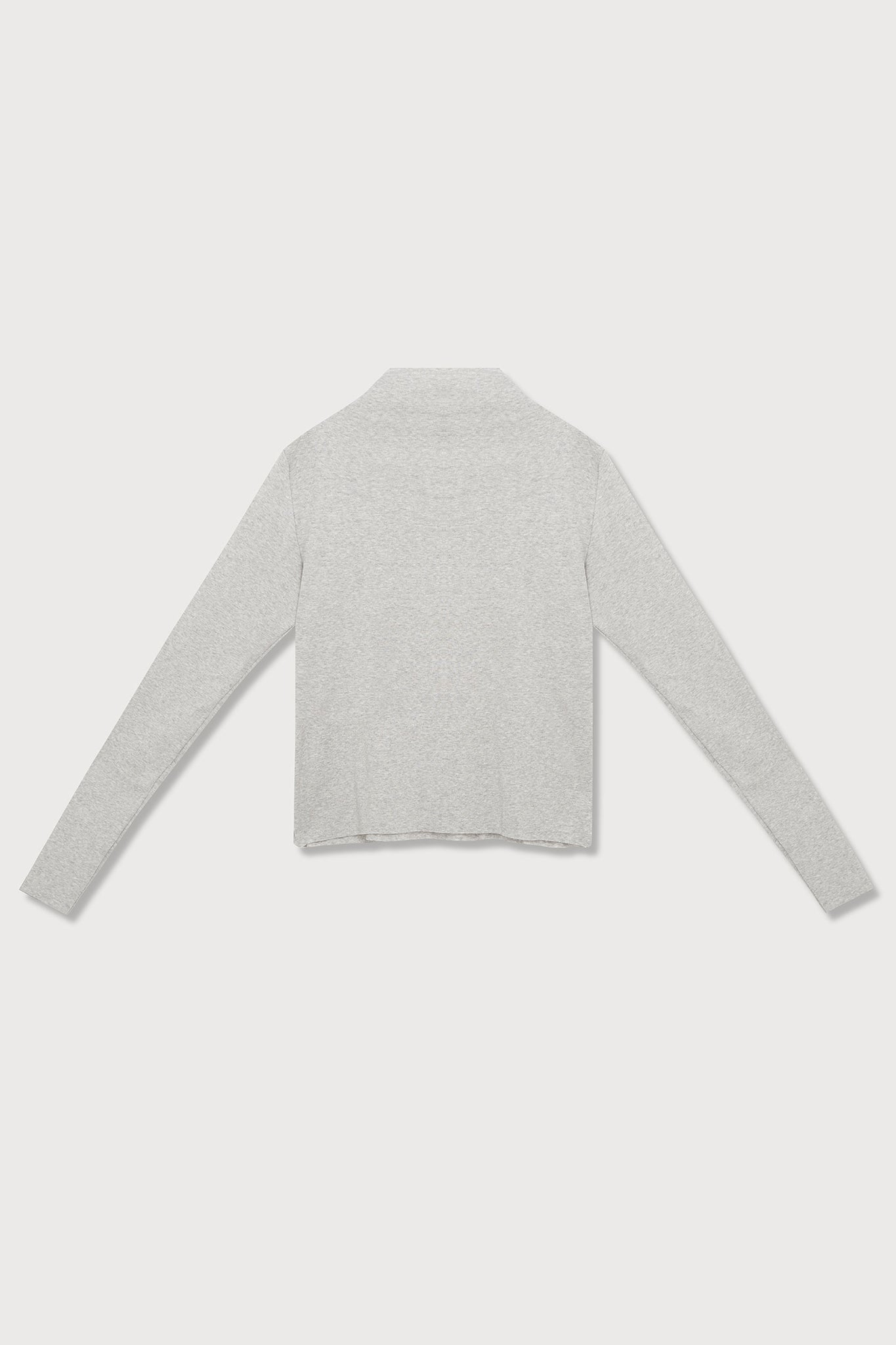 A.BCH A.14 Grey Marle Long Sleeve Skivvy in Organic Cotton Rib