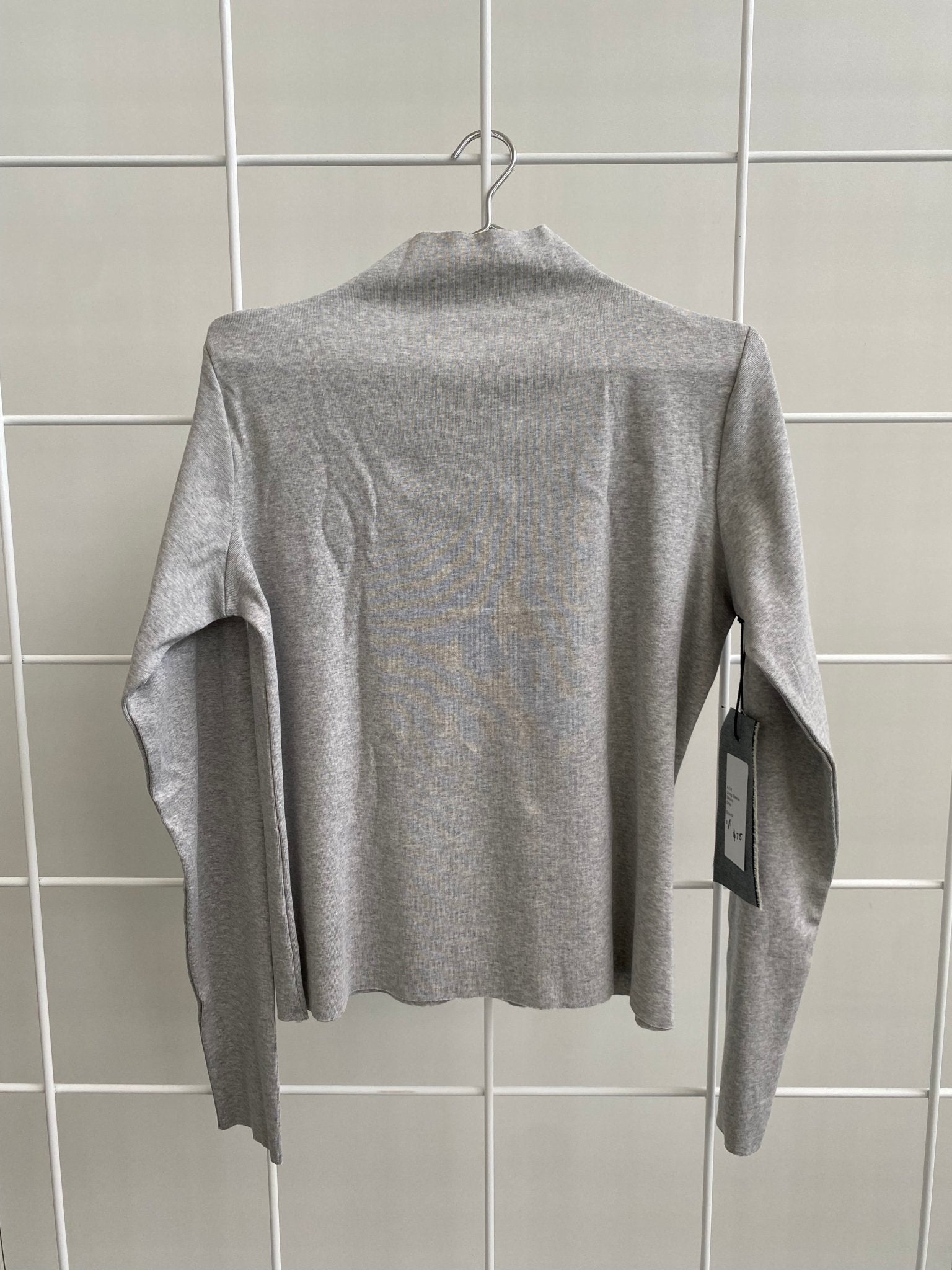 A.BCH A.14 Grey Marle Long Sleeve Skivvy in Organic Cotton Rib