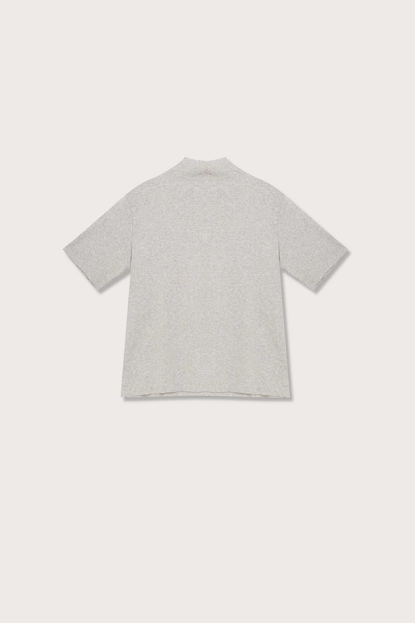 A.BCH A.14 Grey Marle Short Sleeve Skivvy in Organic Cotton Rib