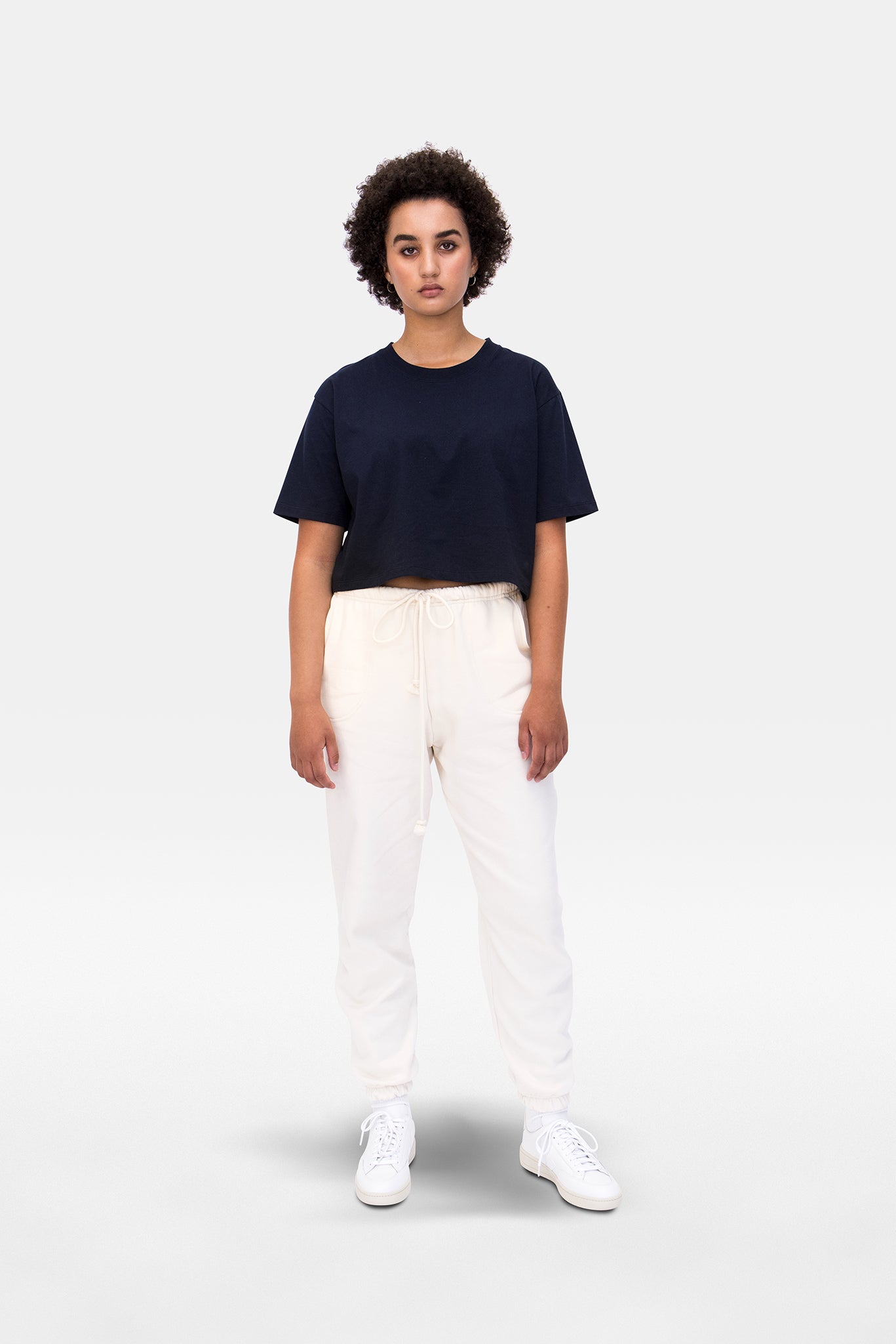 A.BCH A.15 Navy Crop T-Shirt in Organic Cotton