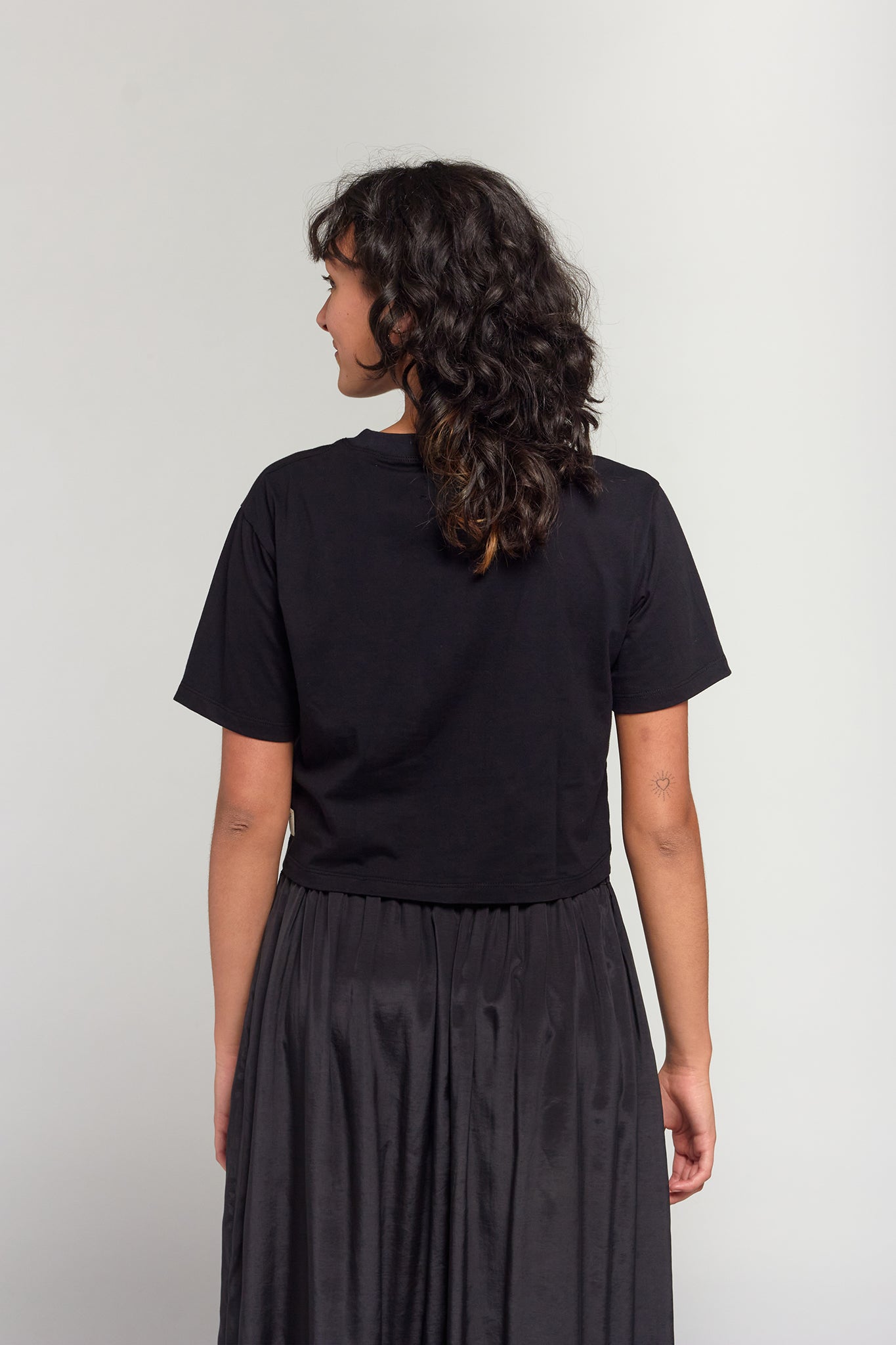A.BCH A.15 Black Crop T-Shirt in Organic Cotton