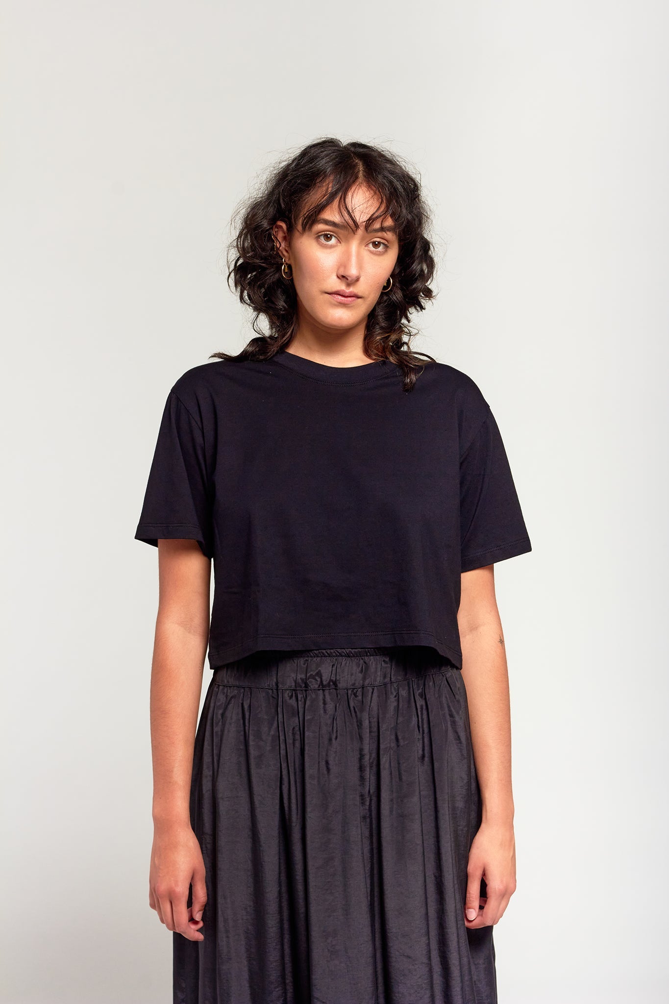 A.BCH A.15 Black Crop T-Shirt in Organic Cotton