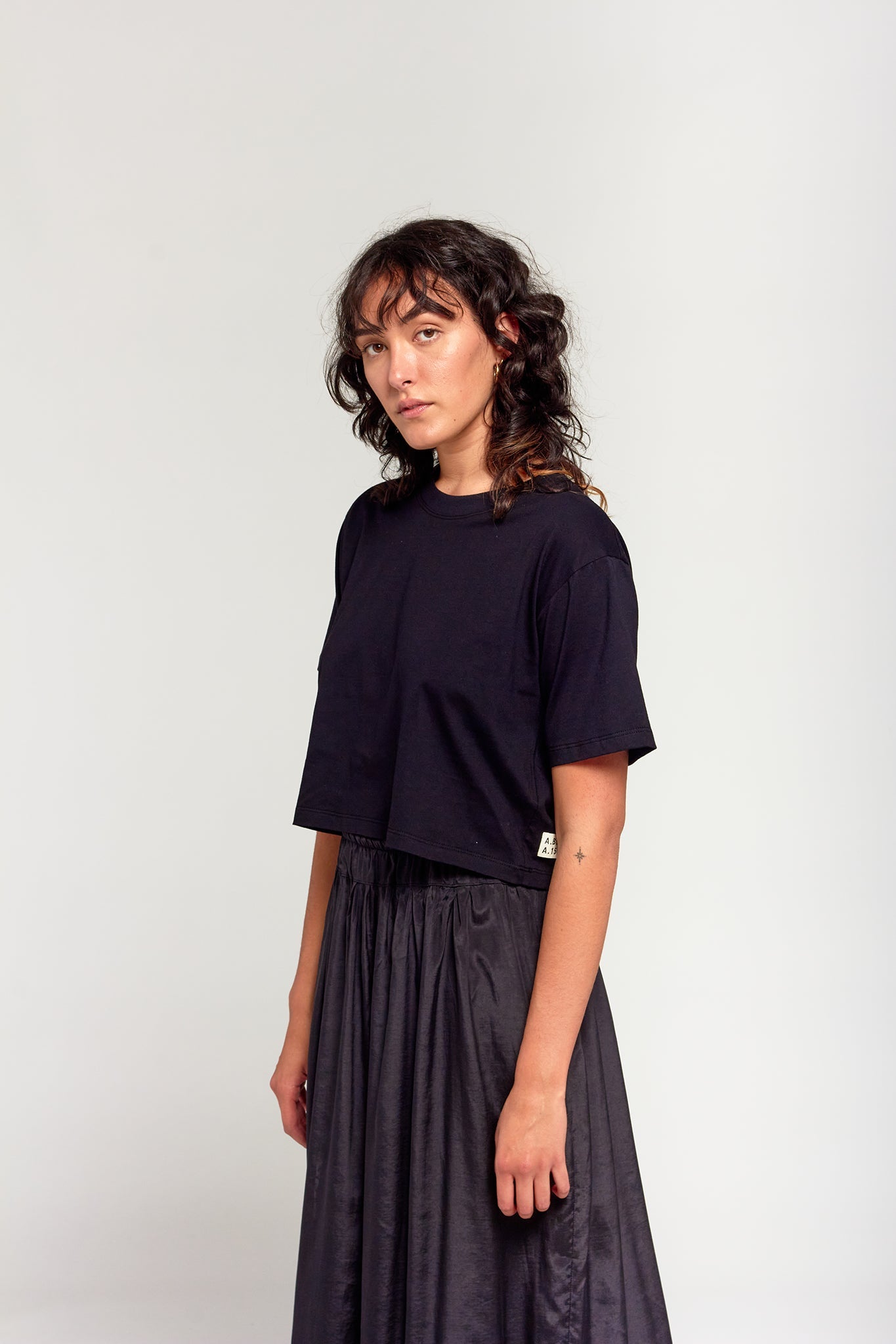 A.BCH A.15 Black Crop T-Shirt in Organic Cotton