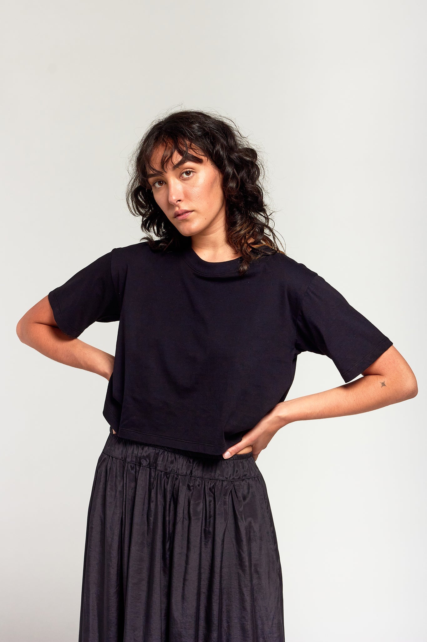 A.BCH A.15 Black Crop T-Shirt in Organic Cotton