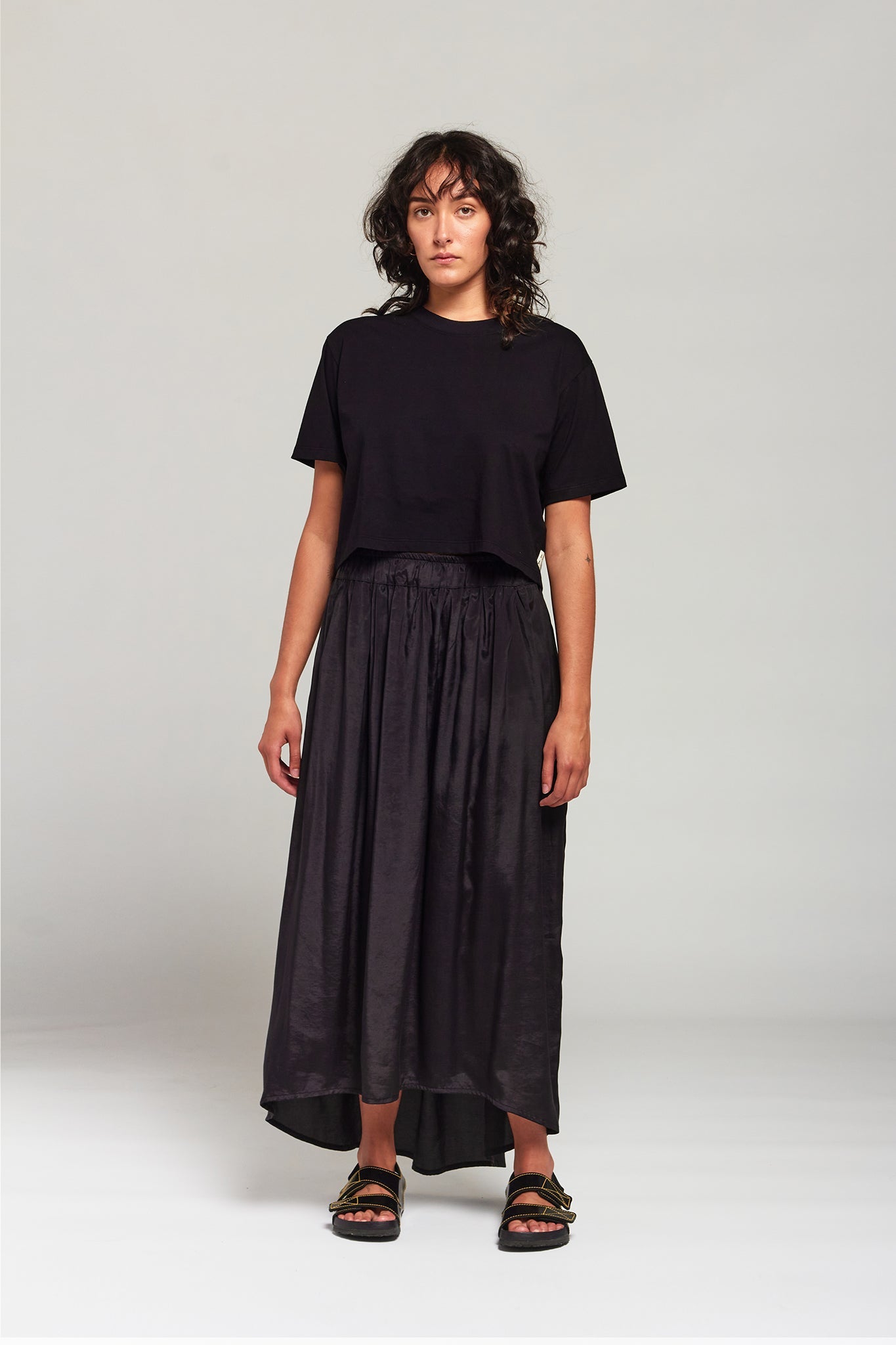 A.BCH A.15 Black Crop T-Shirt in Organic Cotton