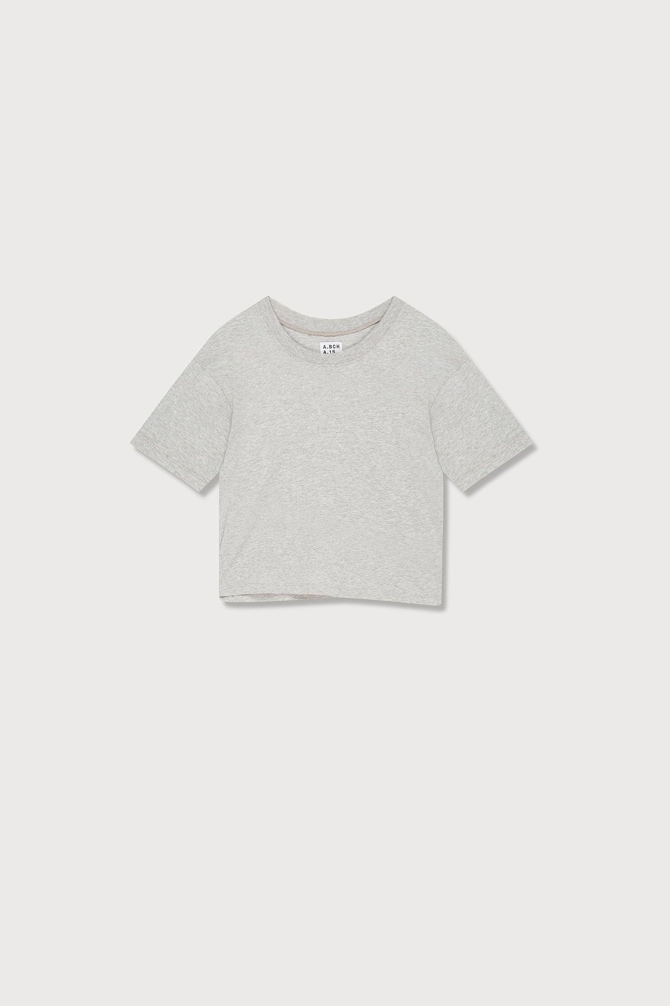 A.BCH A.15 Grey Marle Crop T-Shirt in Organic Cotton