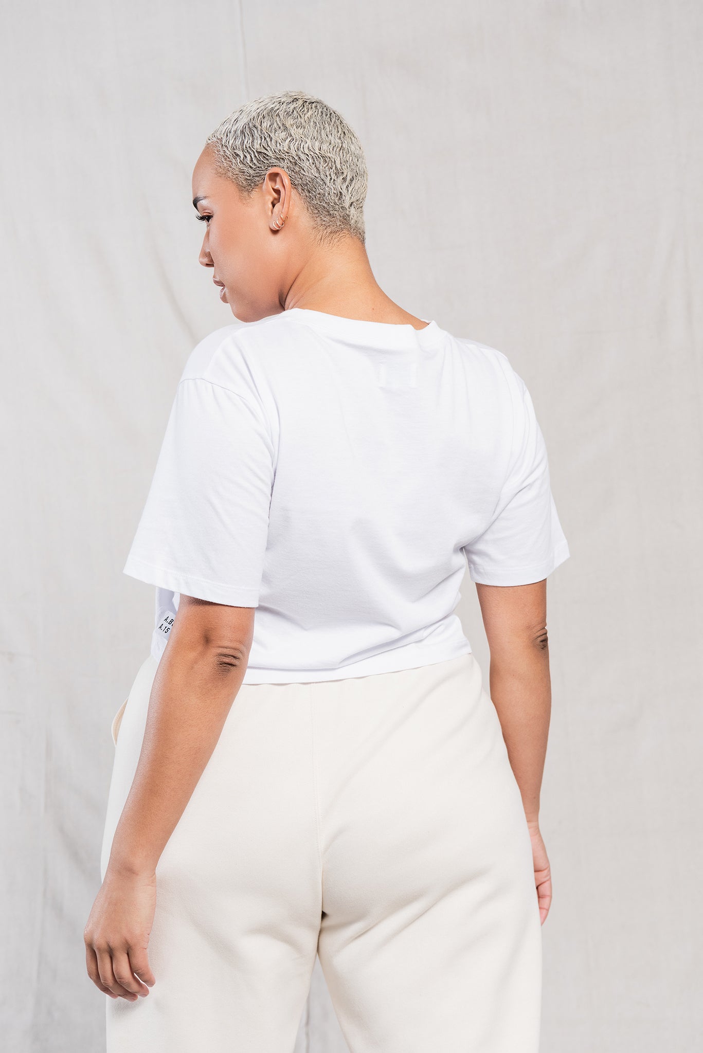 A.BCH A.15 White Crop T-Shirt in Organic Cotton