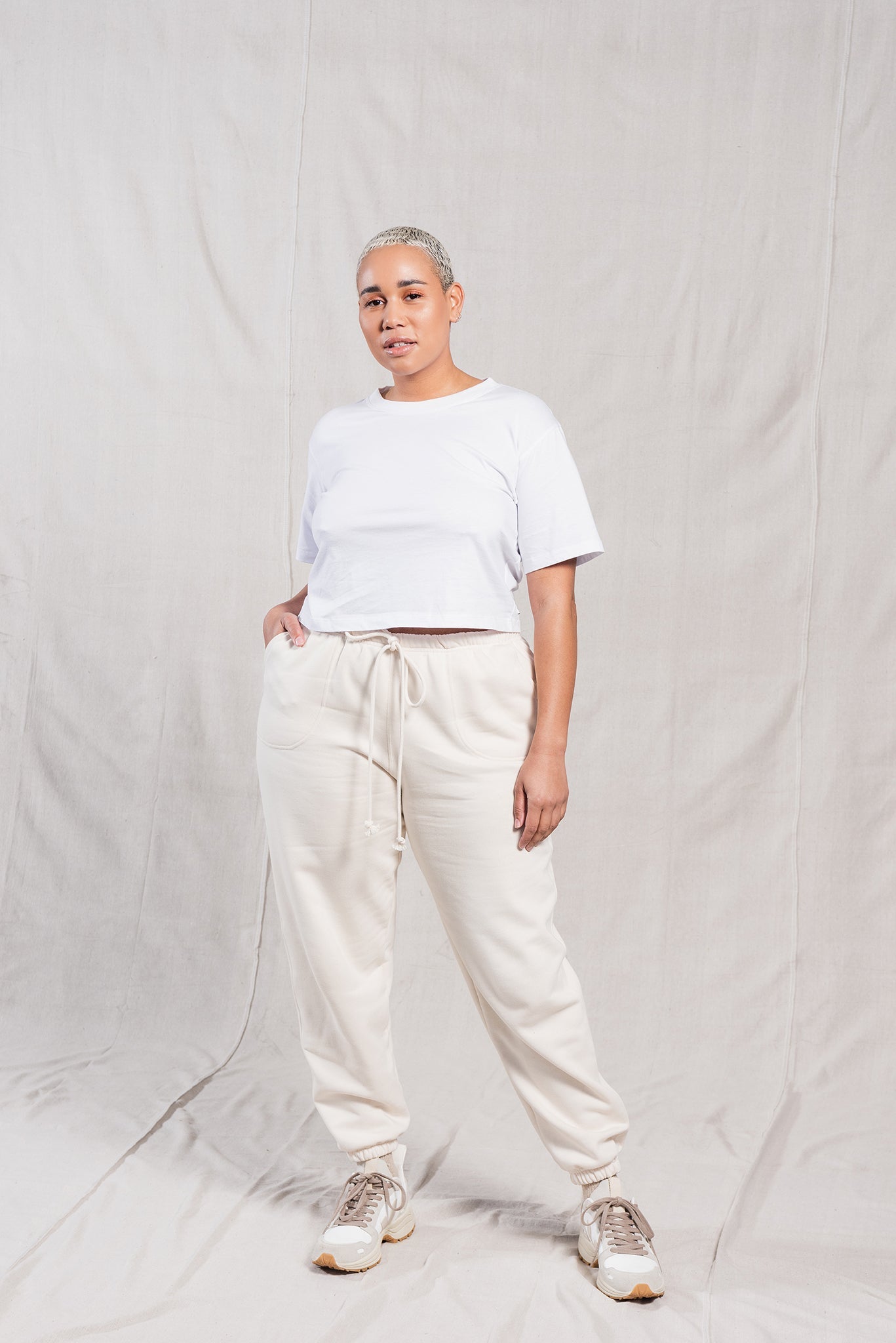 A.BCH A.15 White Crop T-Shirt in Organic Cotton