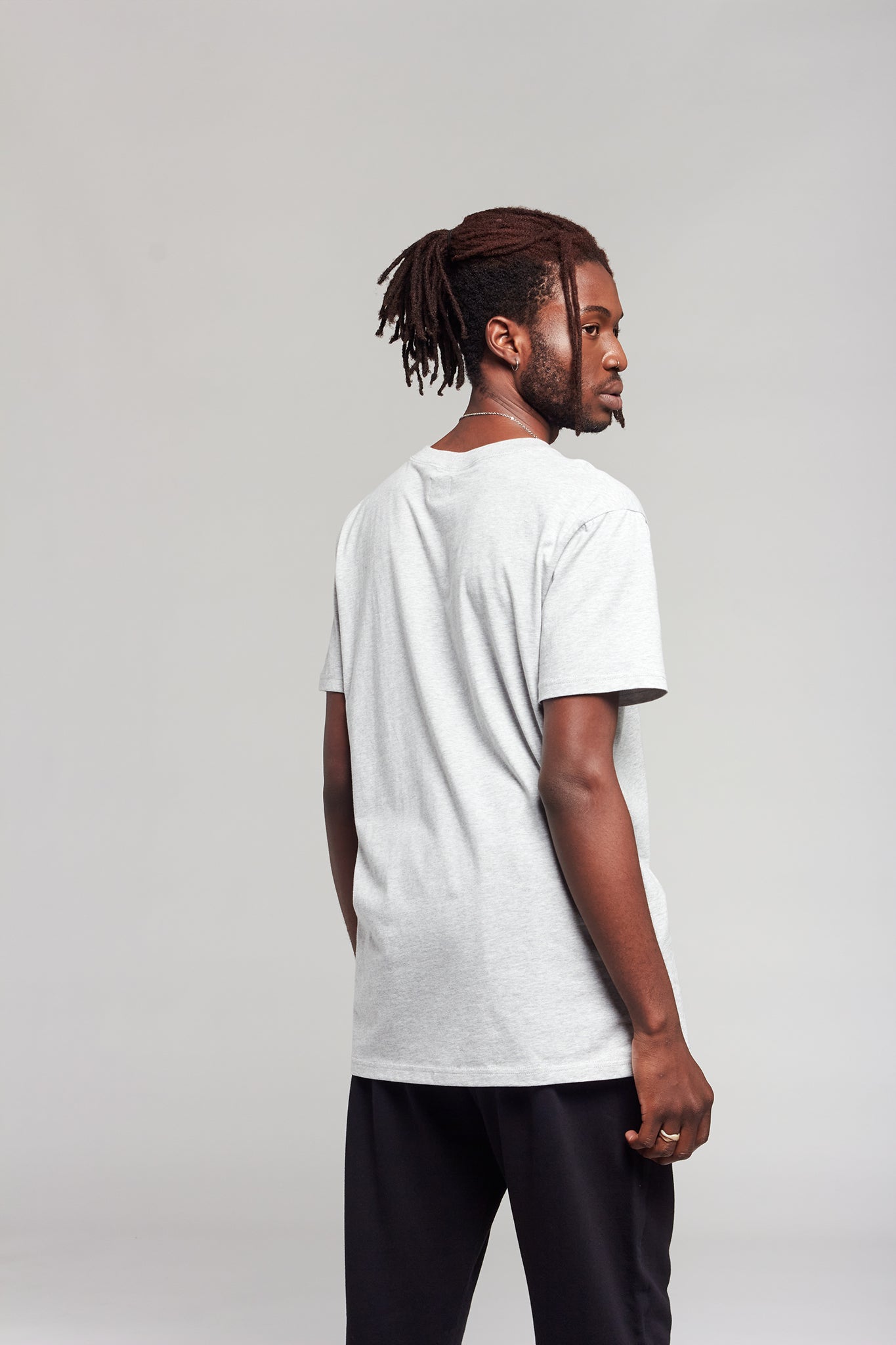 A.BCH A.15 Grey Marle Long Line Tshirt in Organic Cotton