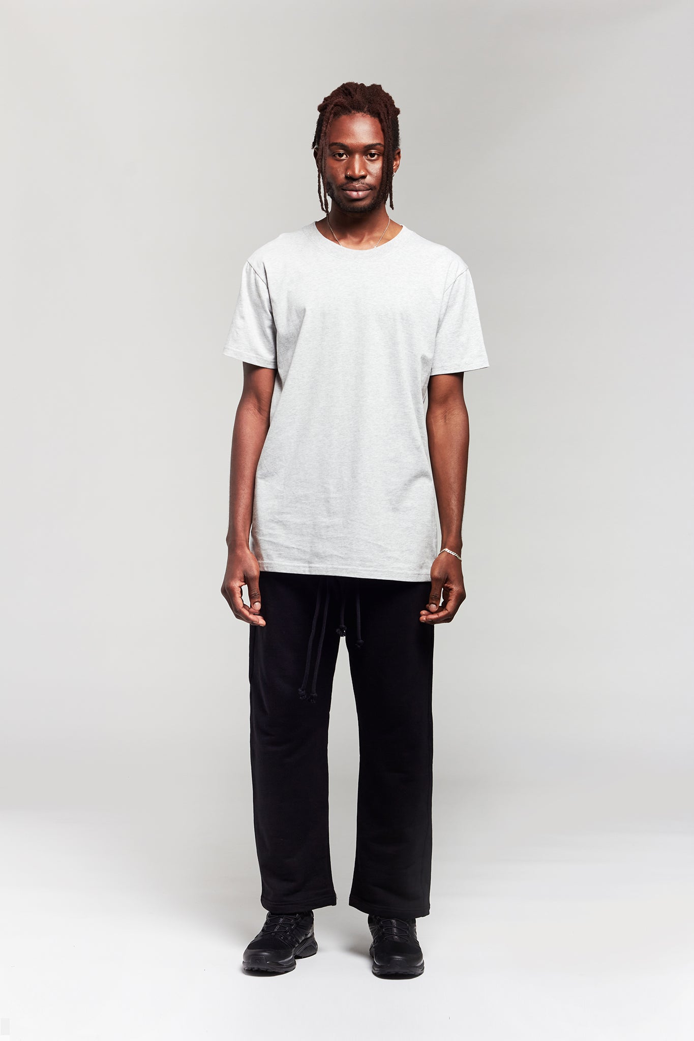 A.BCH A.15 Grey Marle Long Line Tshirt in Organic Cotton