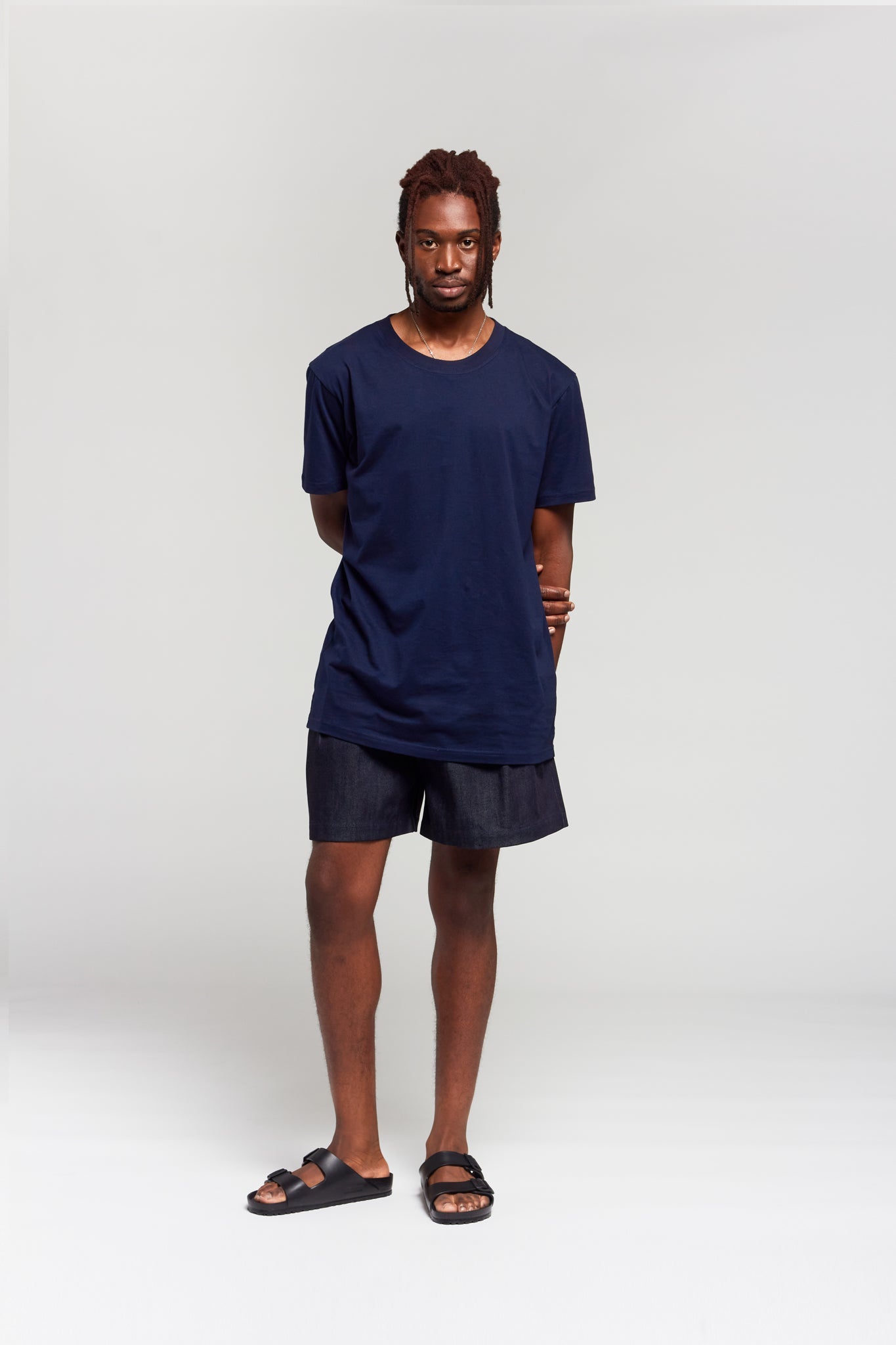 A.BCH A.15 Navy Long Line Tshirt in Organic Cotton