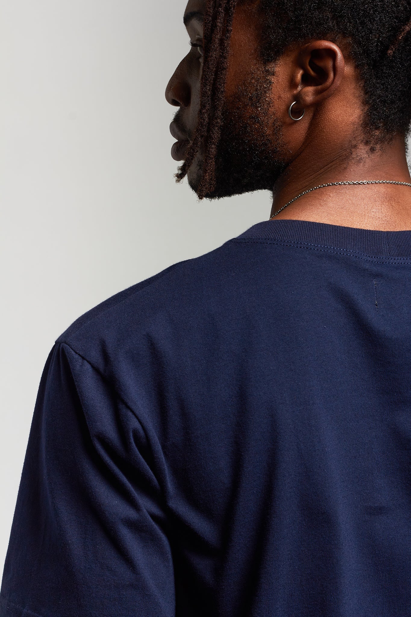 A.BCH A.15 Navy Long Line Tshirt in Organic Cotton