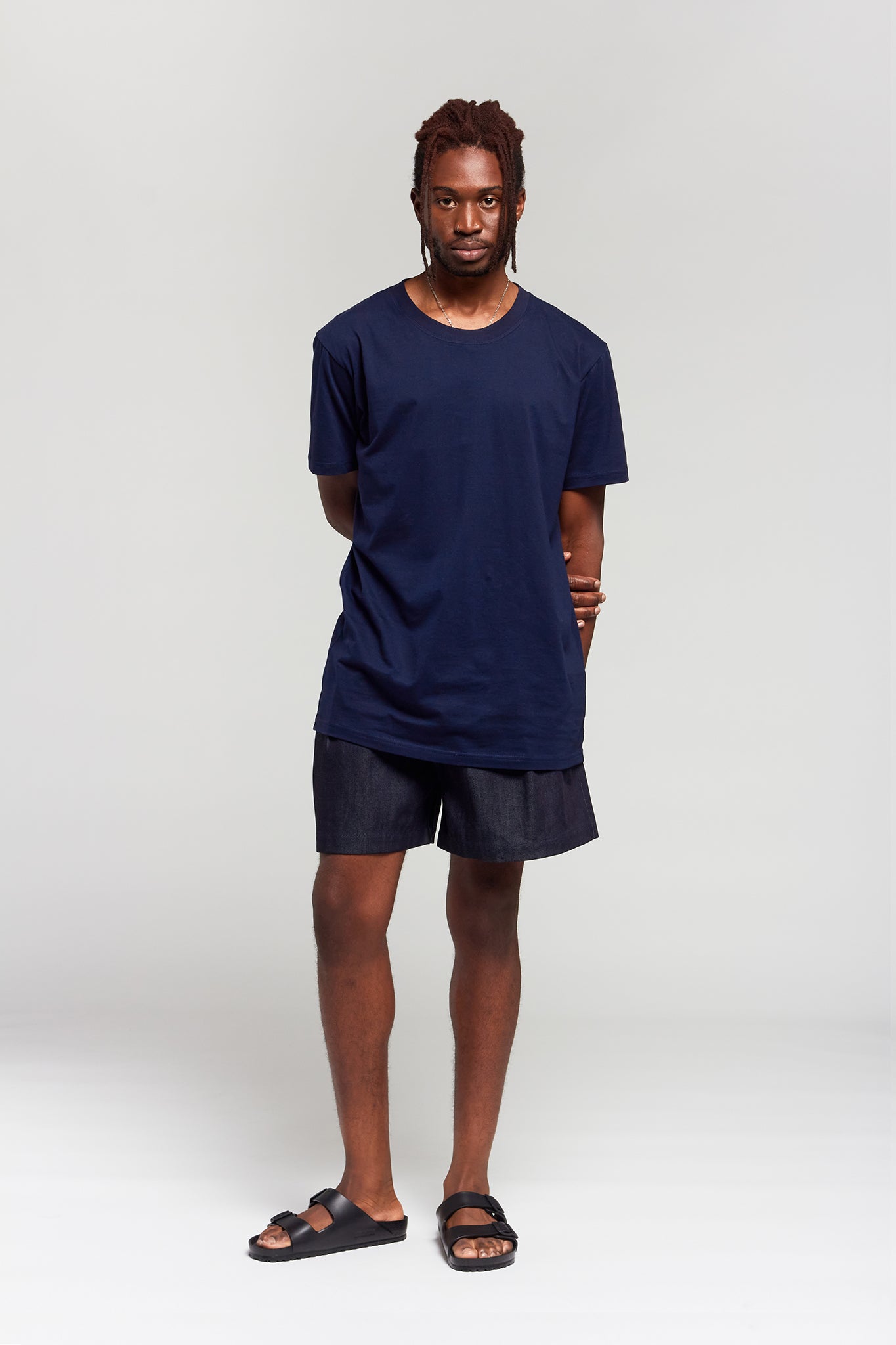 A.BCH A.15 Navy Long Line Tshirt in Organic Cotton