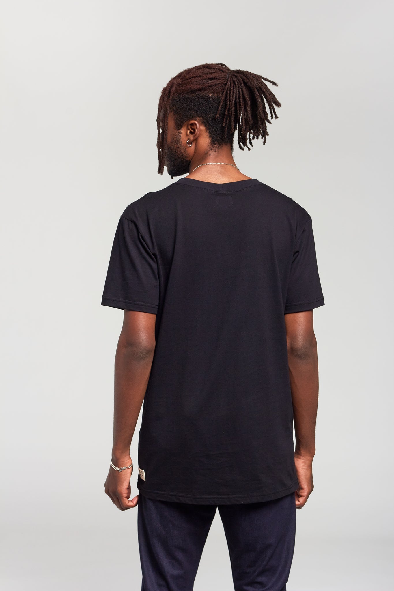 A.BCH A.15 Black Long Line Tshirt in Organic Cotton