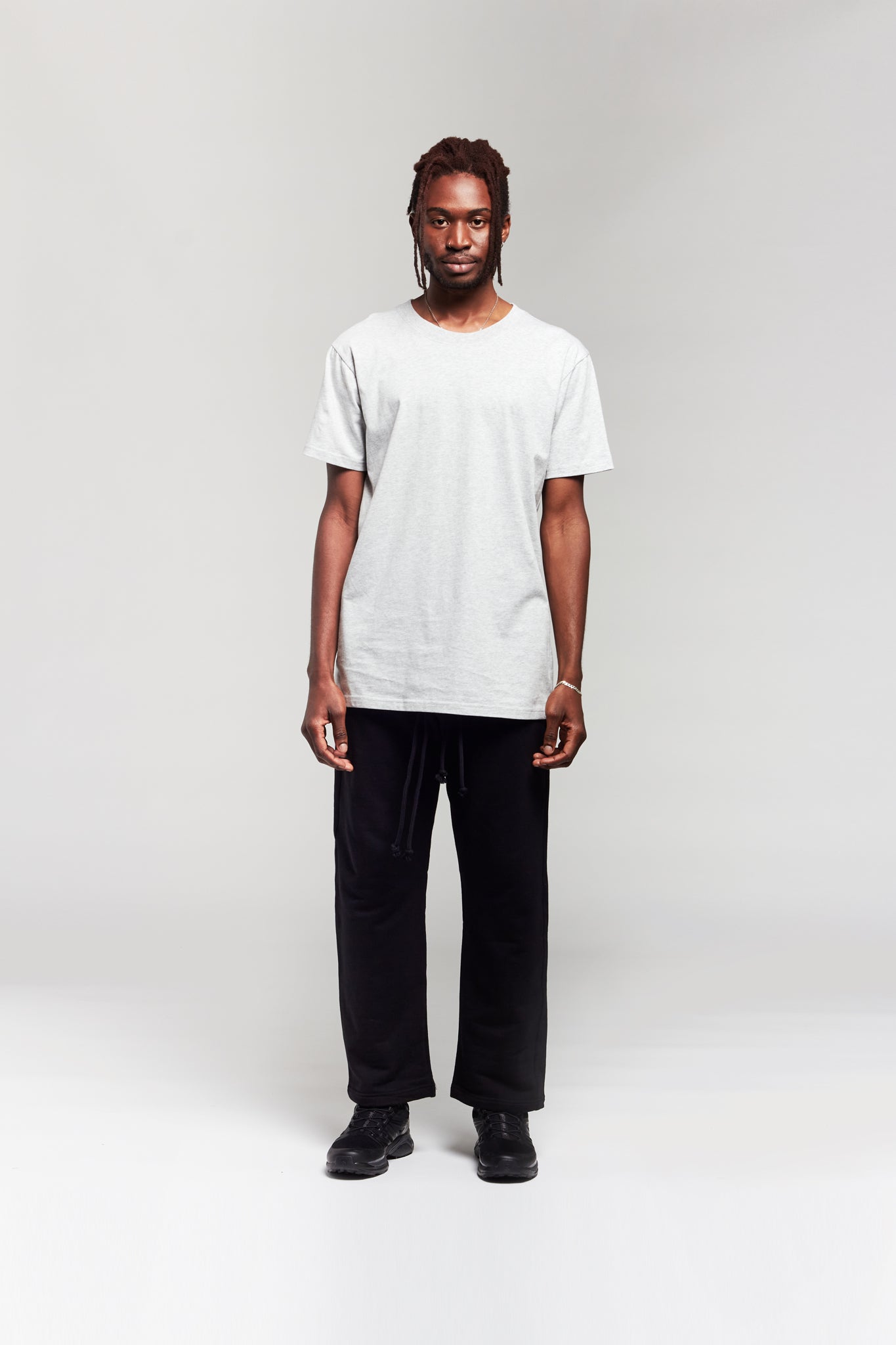 A.BCH A.15 Grey Marle Long Line Tshirt in Organic Cotton