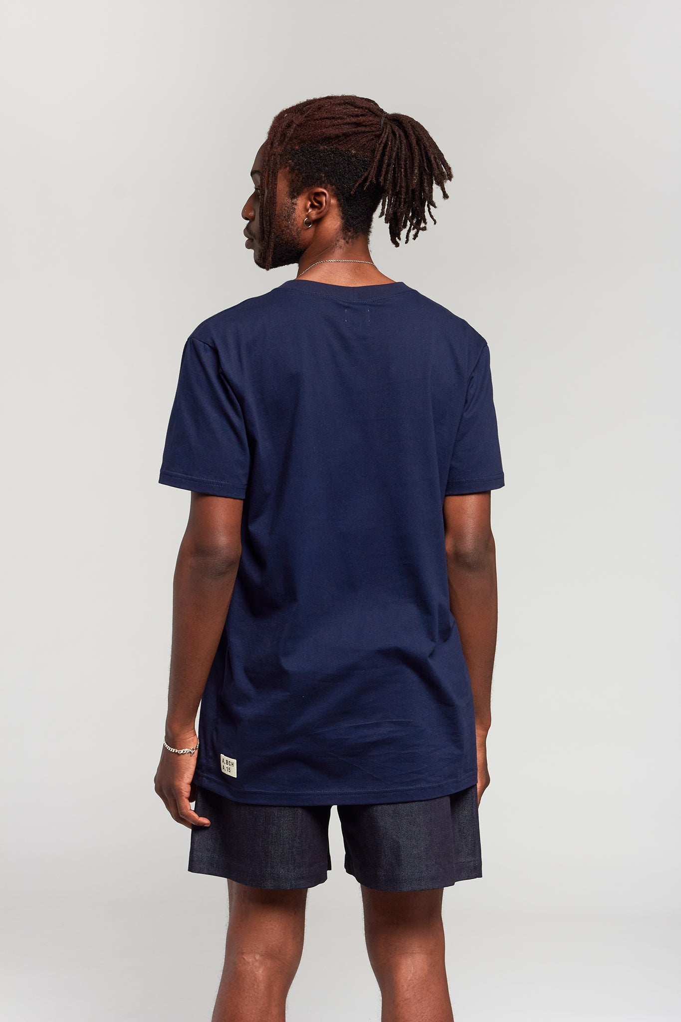 A.BCH A.15 Navy Long Line Tshirt in Organic Cotton