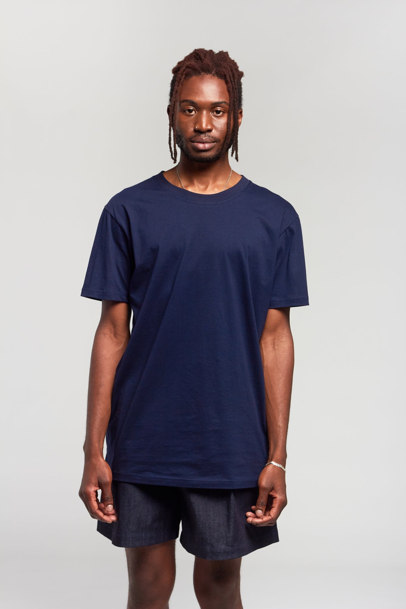 A.BCH A.15 Navy Long Line Tshirt in Organic Cotton