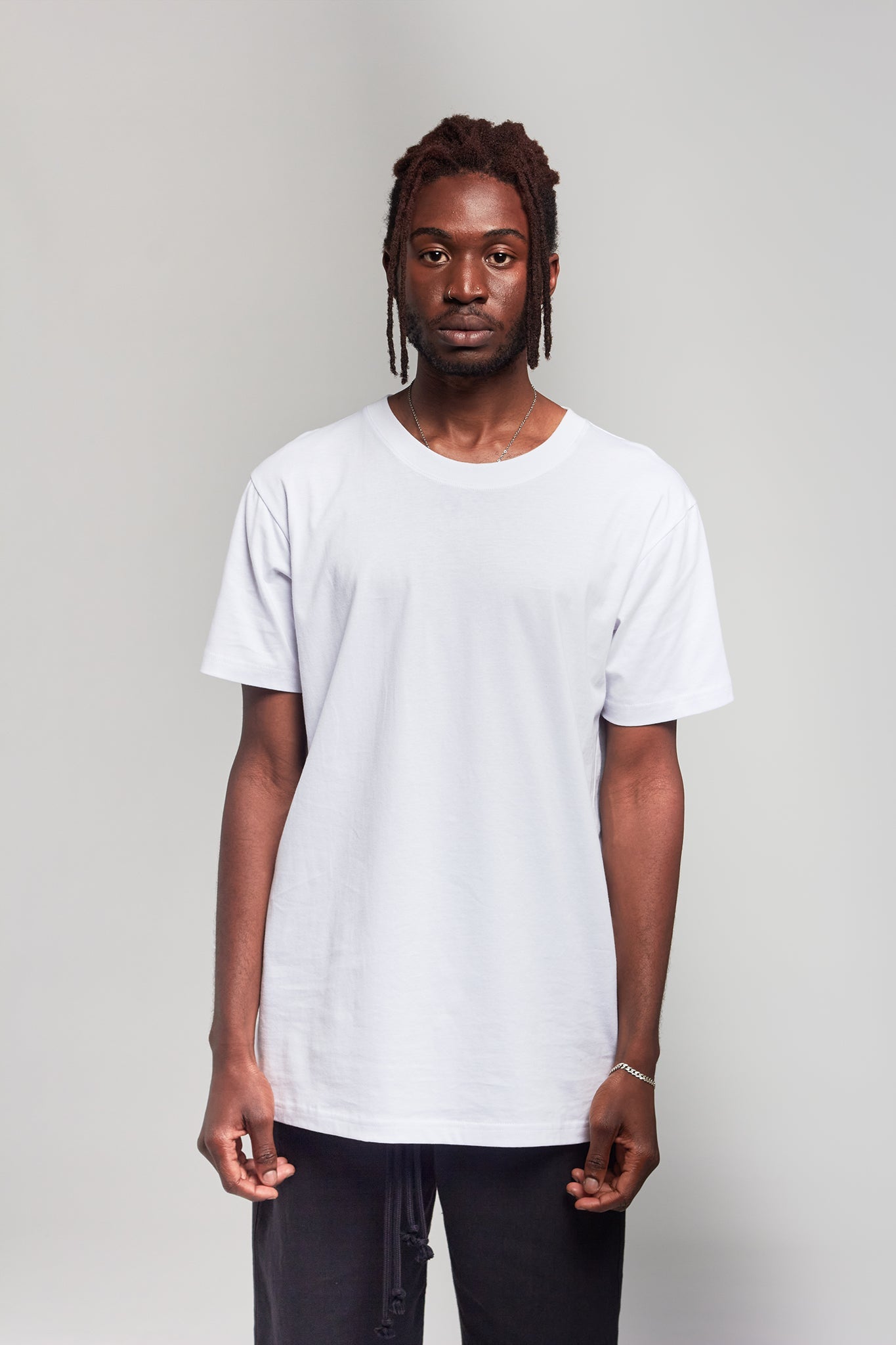 A.BCH A.15 White Long Line Tshirt in Organic Cotton