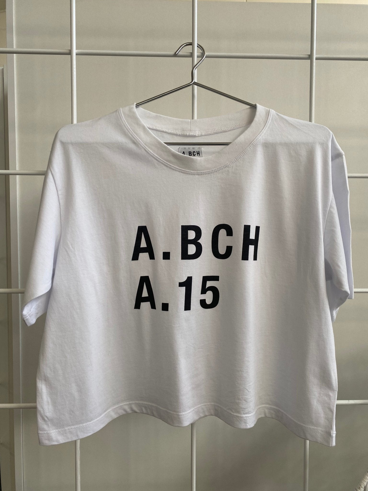 A.BCH A.15 White Crop Fan Tshirt in Organic Cotton
