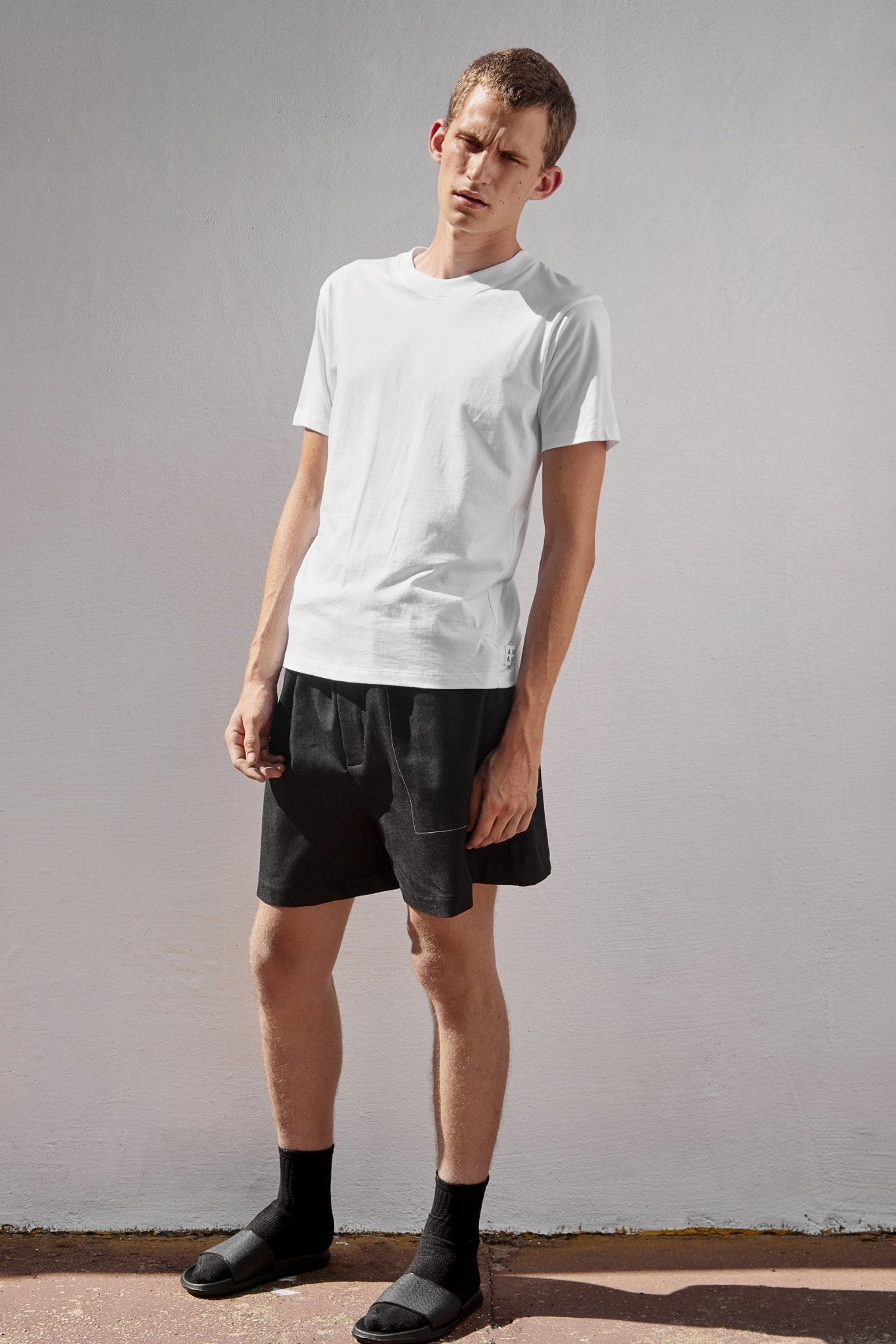 A.BCH A.16 Dark Indigo Signature Shorts in Organic Cotton Raw Denim