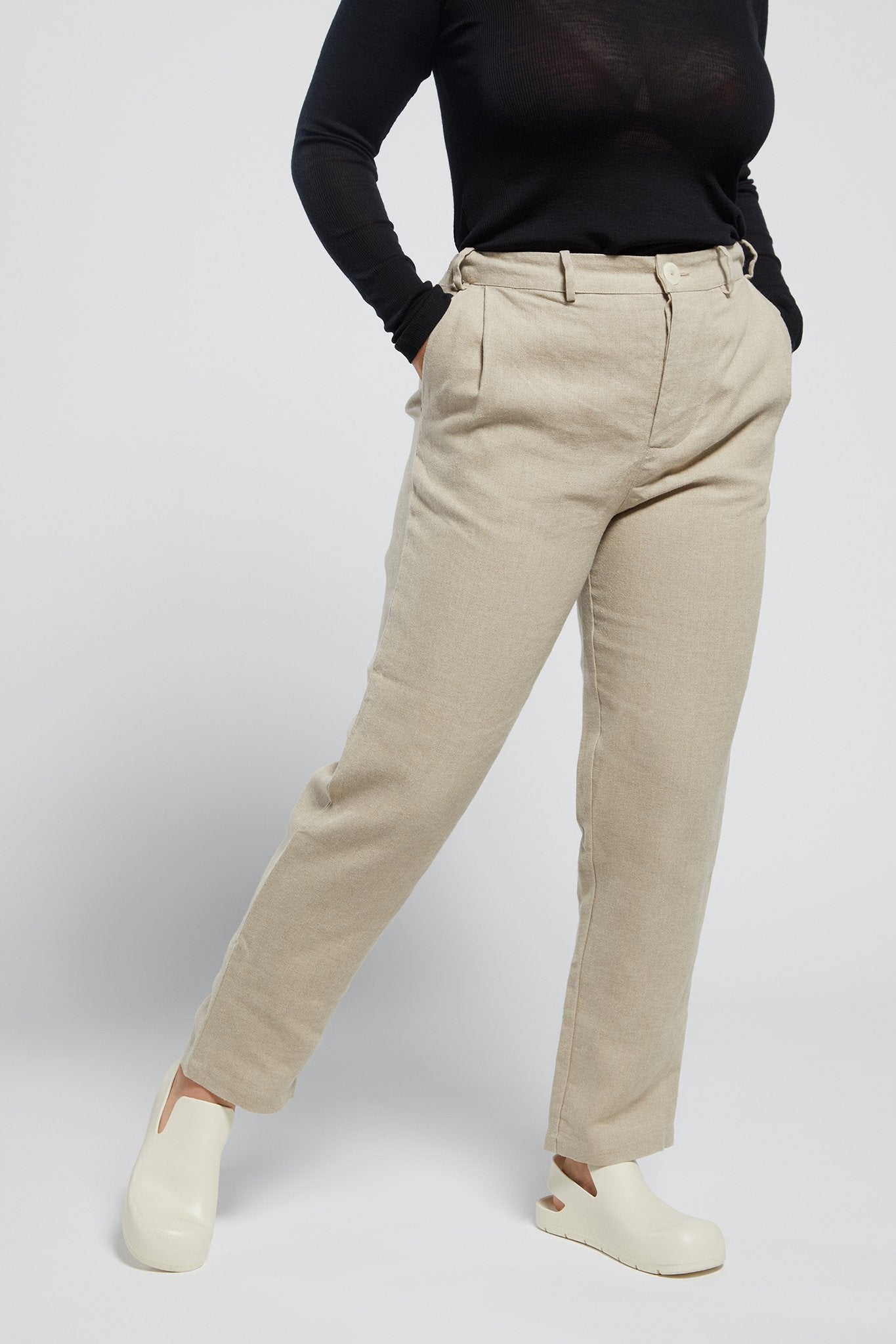 A.BCH A.18 Undyed Organic Linen Semi-Tailored Trousers
