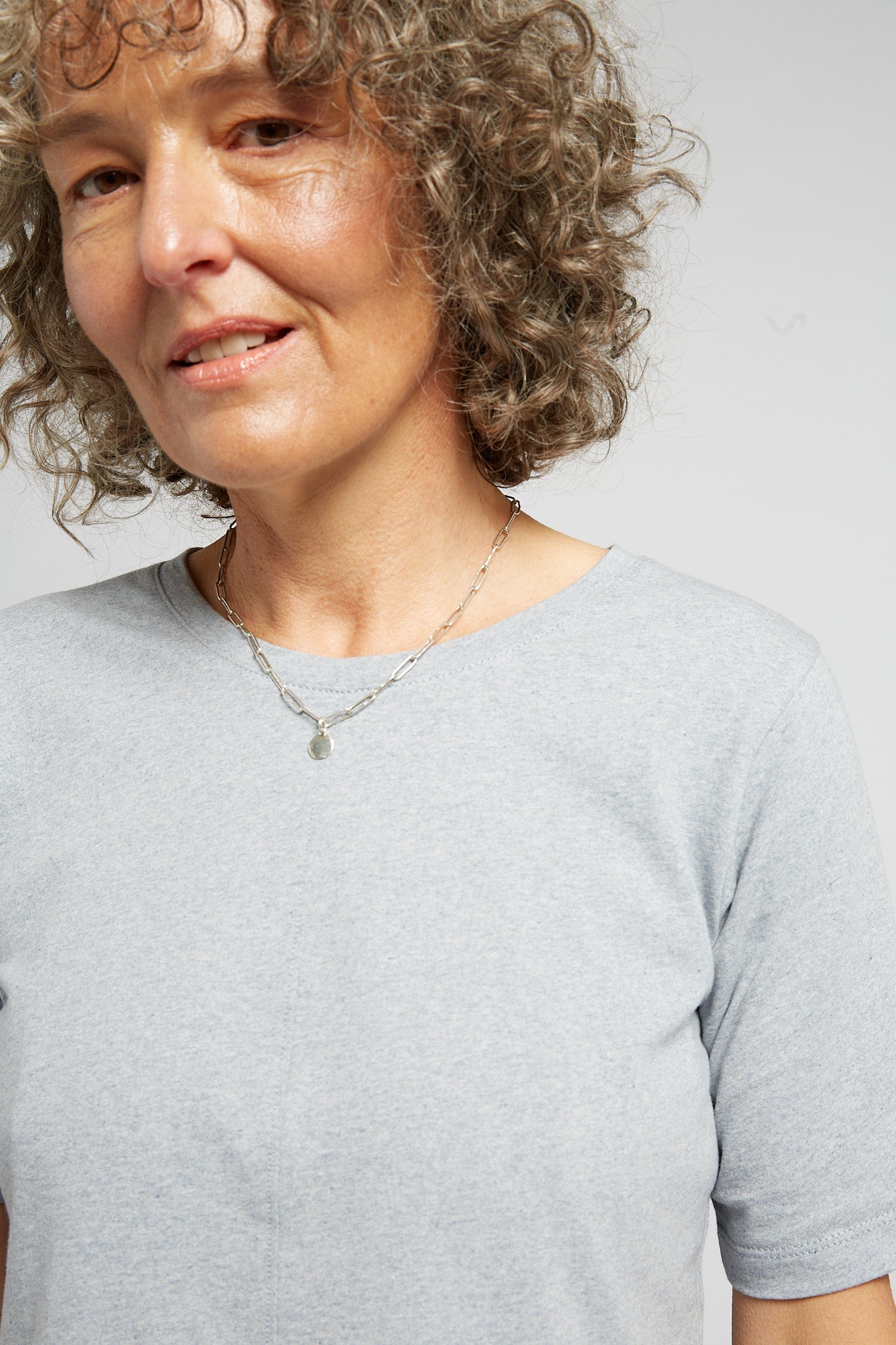 A.27 Light Blue Marle Tailored T-Shirt in Recycled + Organic Cotton