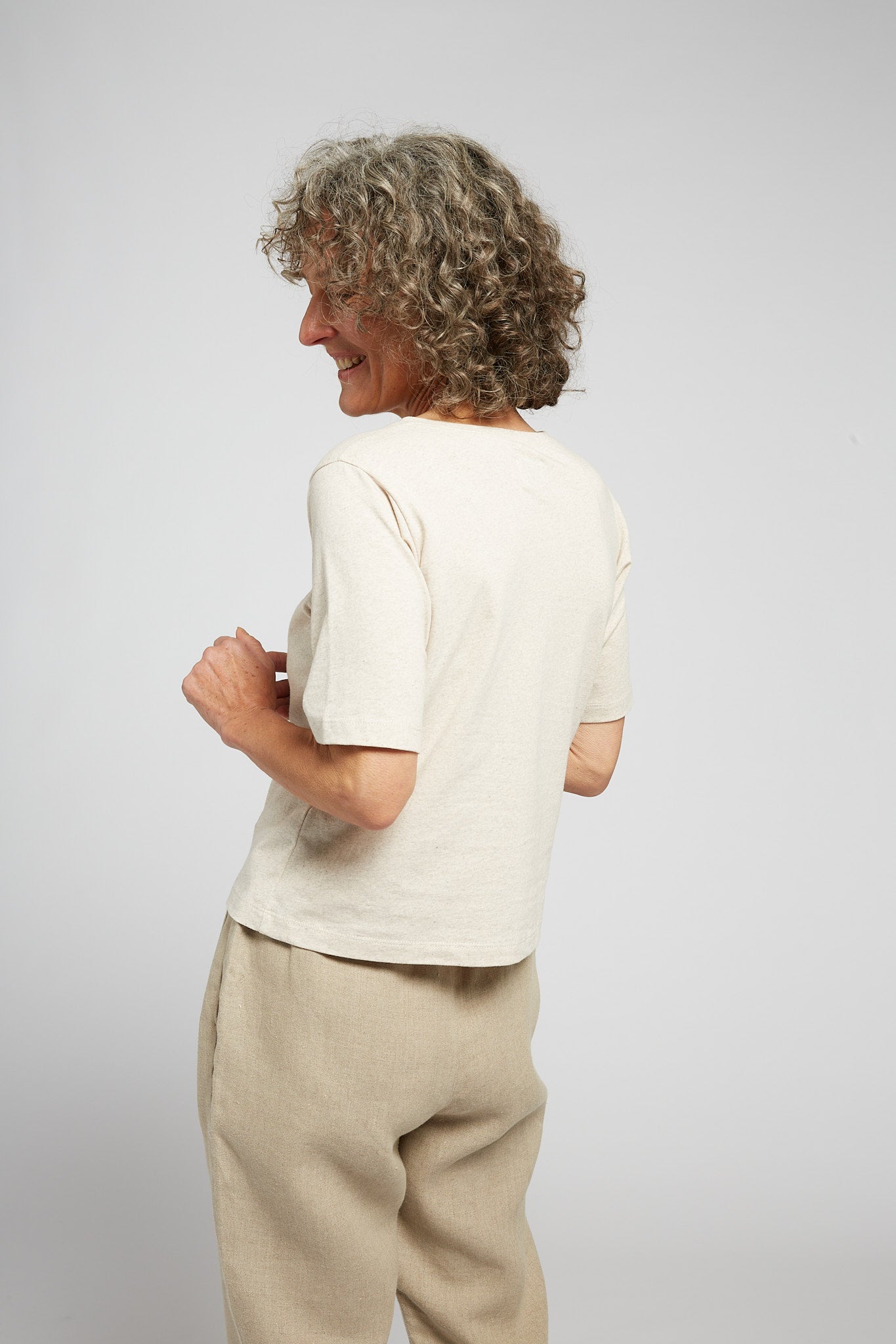 A.27 Oat Marle Tailored T-Shirt in Recycled + Organic Cotton