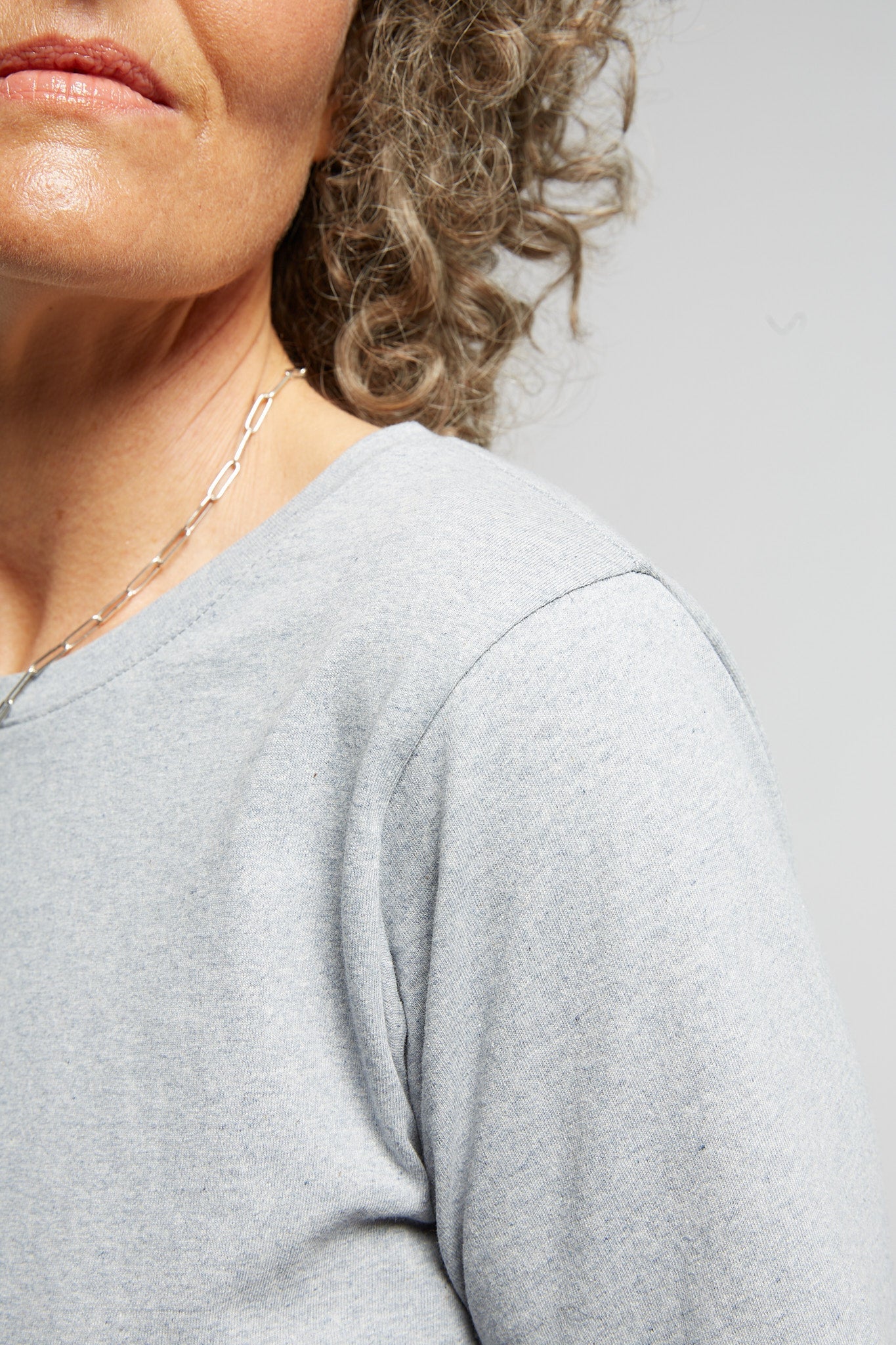 A.27 Light Blue Marle Tailored T-Shirt in Recycled + Organic Cotton