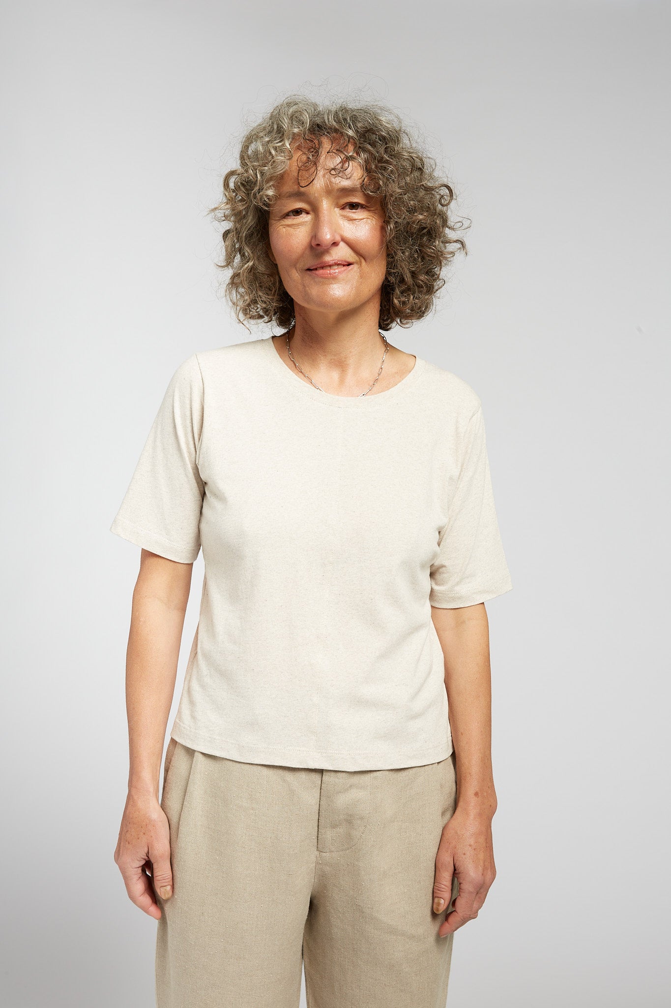 A.27 Oat Marle Tailored T-Shirt in Recycled + Organic Cotton