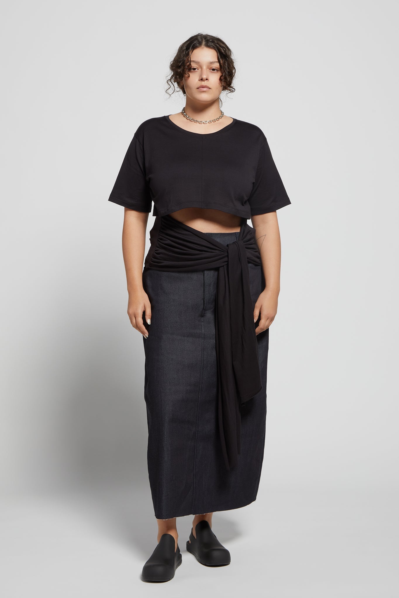 A.BCH A.30 Black Super Crop T-Shirt in Australian Super Cotton